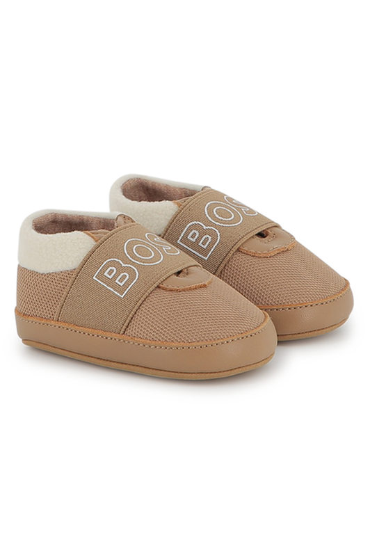 נעלי טרום הליכה BOSS לוגו גדול לתינוקות BROWN / 16