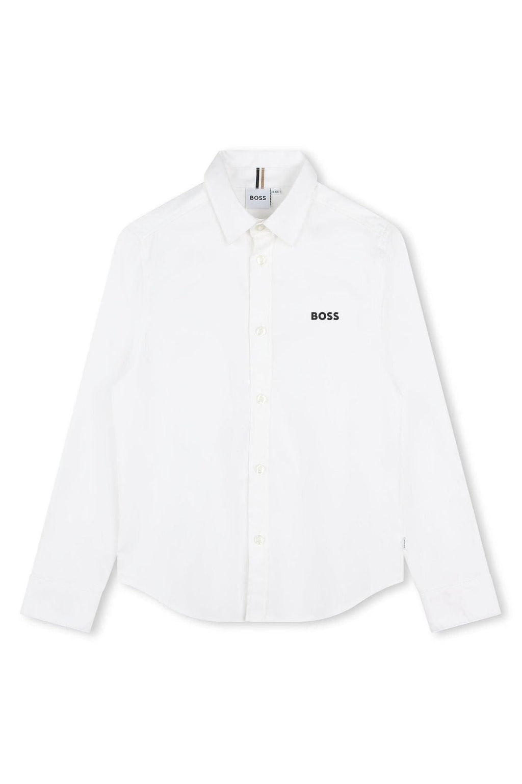 חולצה מכופתרת BOSS לוגו מותג קטן לילדים WHITE / 4Y