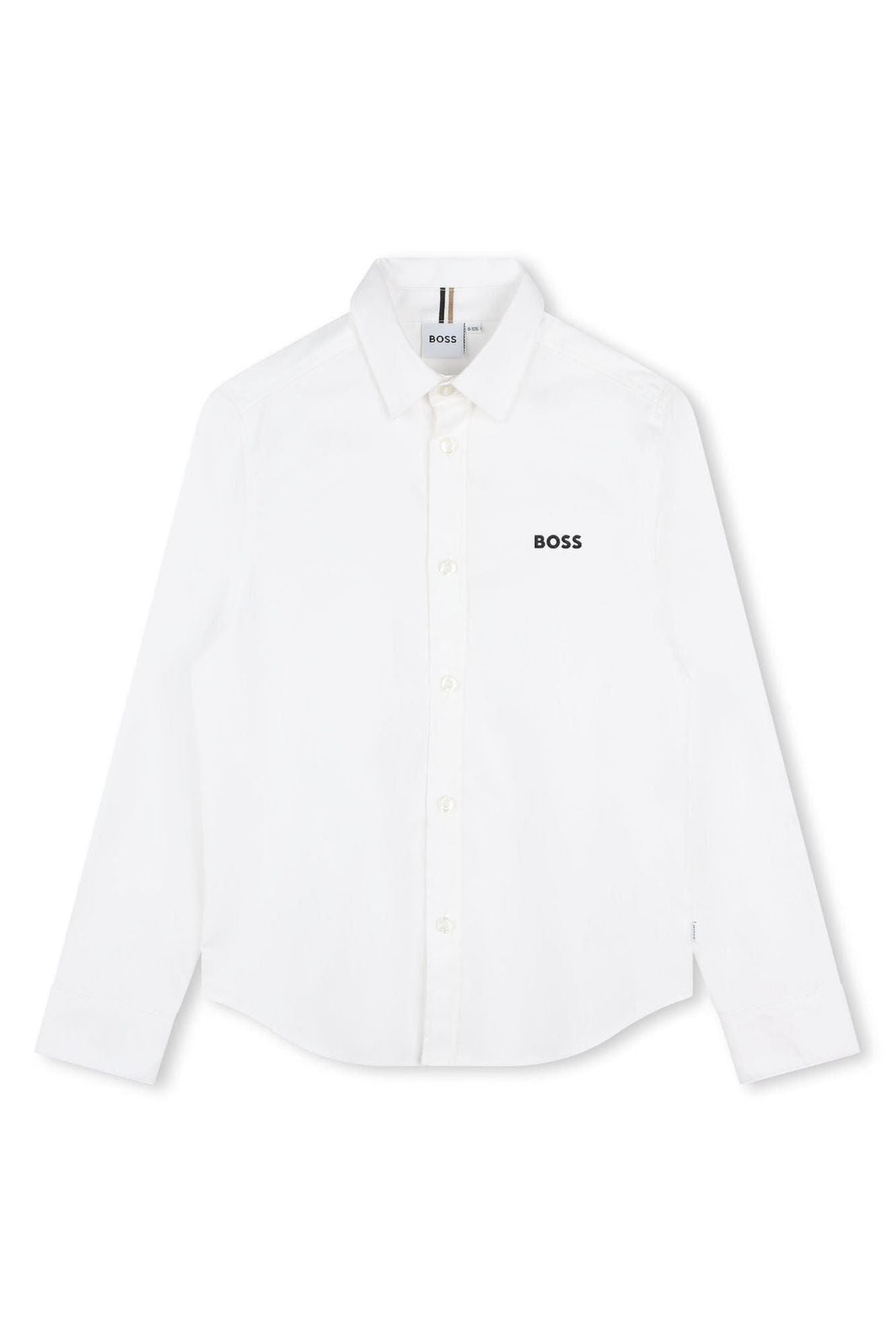 חולצה מכופתרת BOSS לוגו מותג קטן לילדים WHITE / 4Y