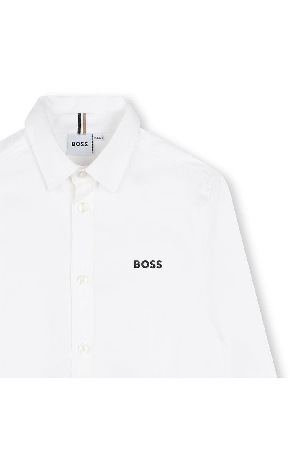 חולצה מכופתרת BOSS לוגו מותג קטן לילדים WHITE / 4Y