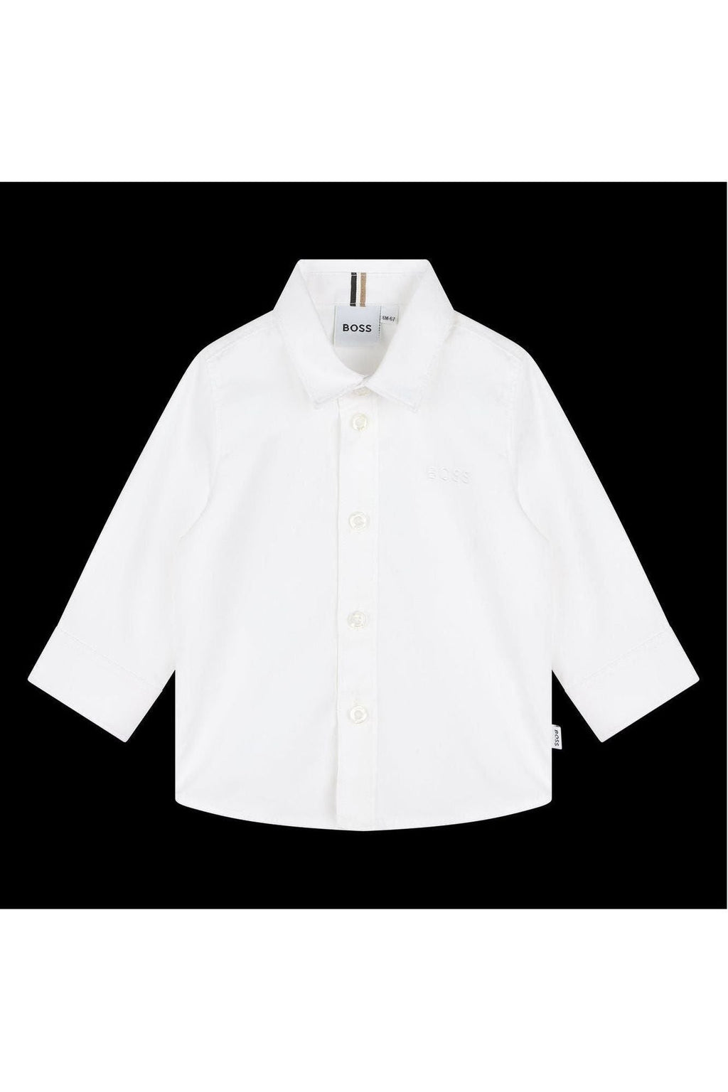 חולצה מכופתרת BOSS לוגו קטן בצד לתינוקות WHITE / 03M