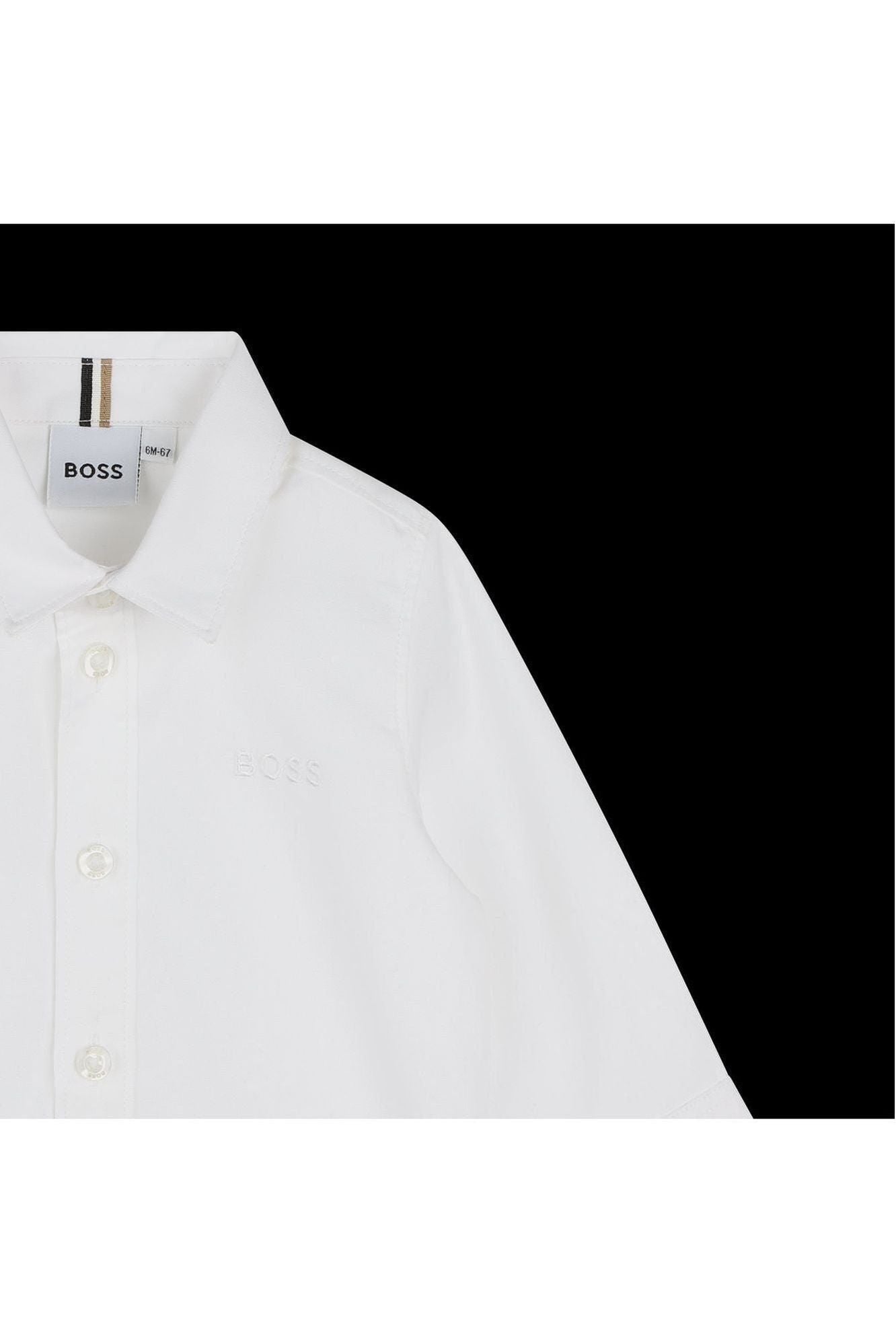 חולצה מכופתרת BOSS לוגו קטן בצד לתינוקות WHITE / 03M