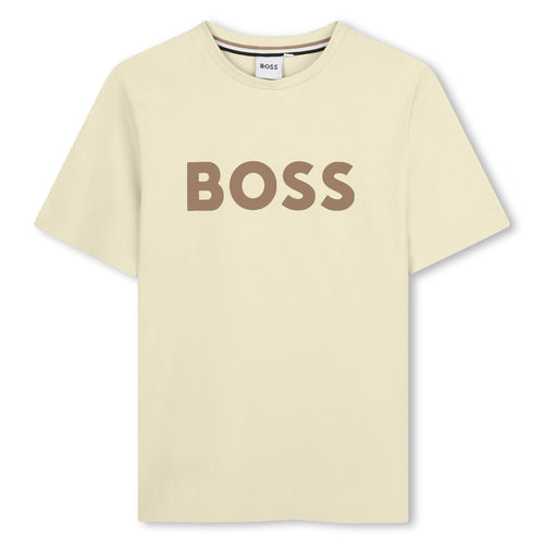 חולצת טישרט BOSS לוגו קשת וטקסט מודגש לילדים BLUE / 4Y