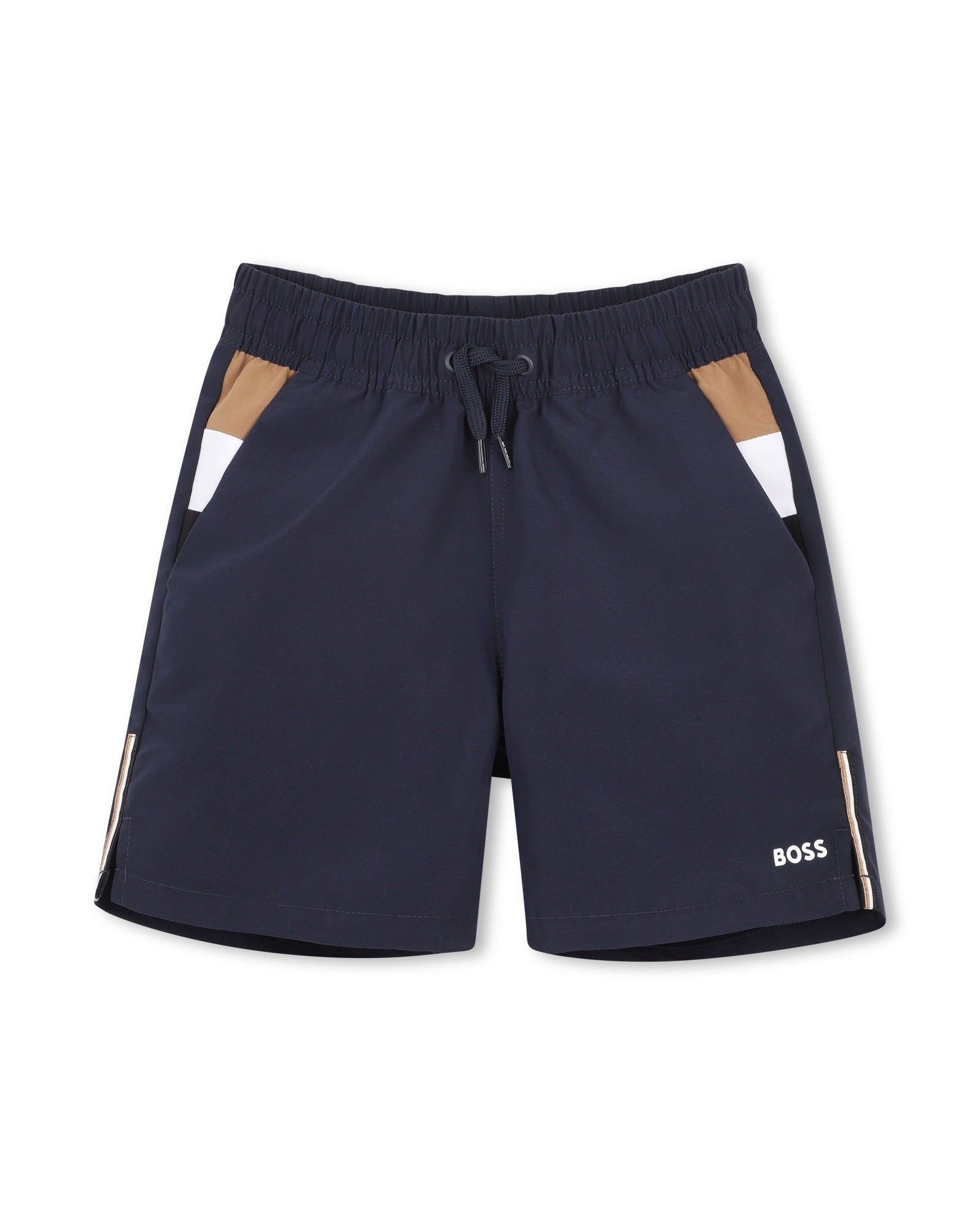 מכנסי שורט BOSS פסי צבע צדדיים לתינוקות BLUE / 03M