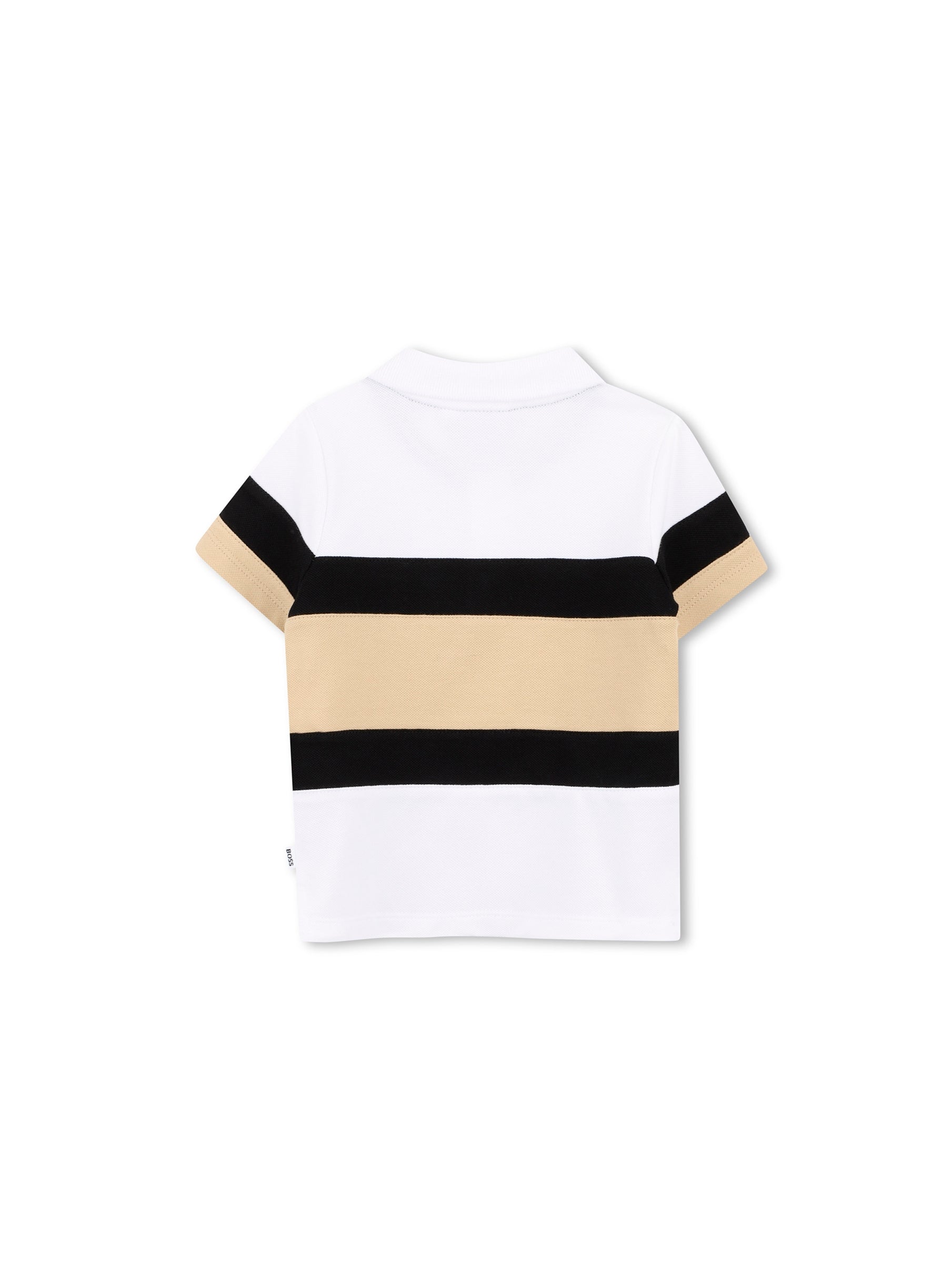חולצת צווארון BOSS בלוקי צבע ולוגו קטן לתינוקות BEIGE / 03M
