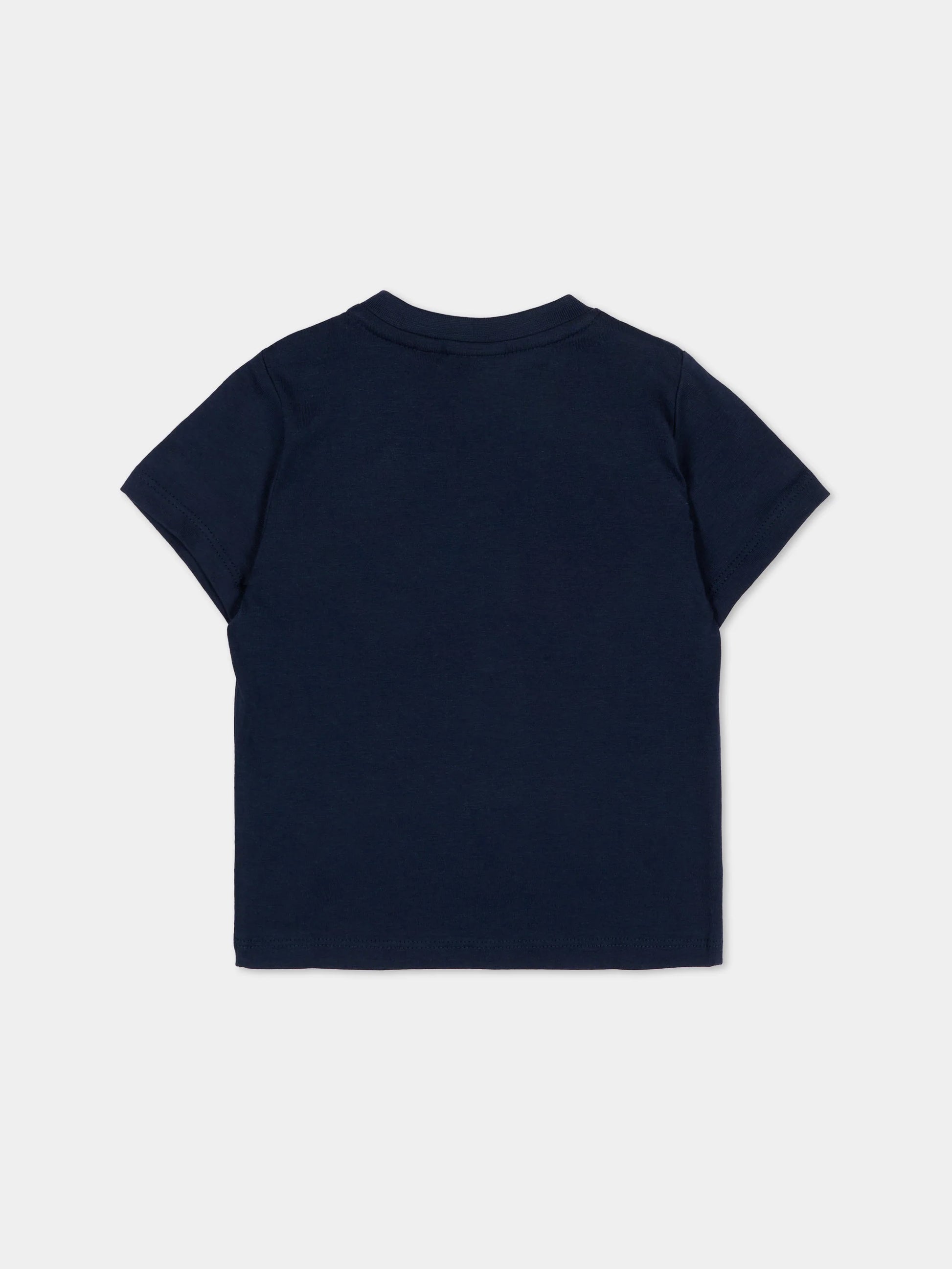 חולצת טישרט BOSS לוגו דו גוני מרכזי לתינוקות BLUE / 03M