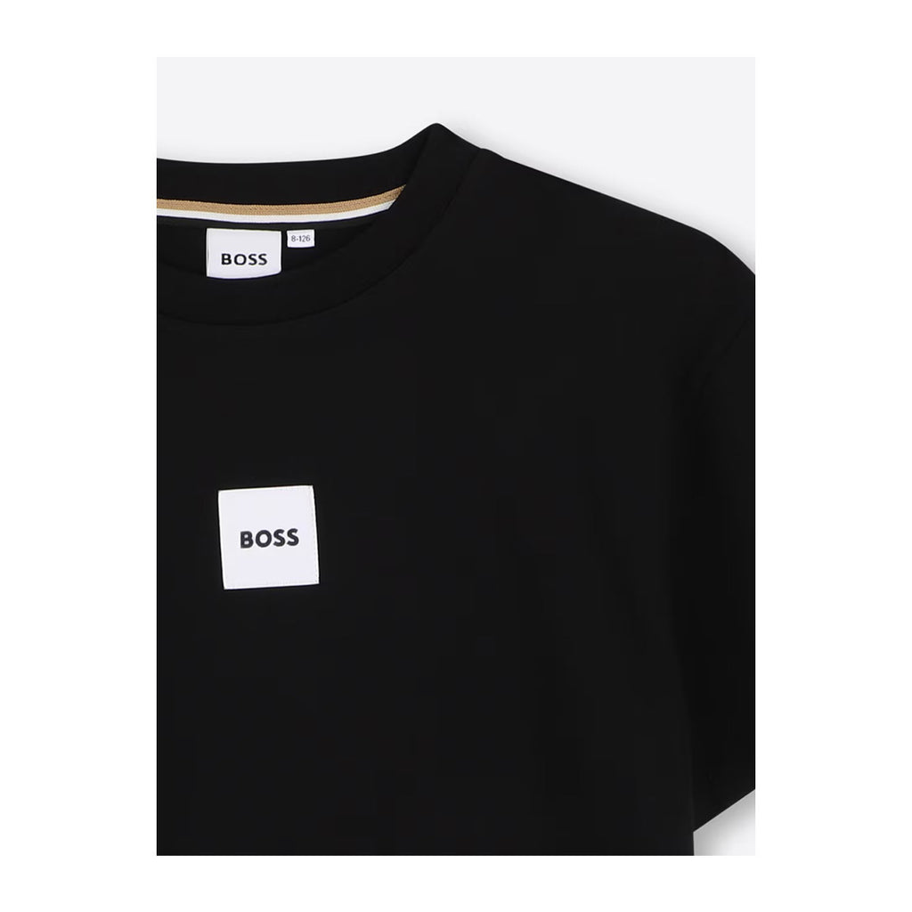 חולצת טישרט BOSS הדפס מסגרת גרפי לילדים BLACK / 4Y