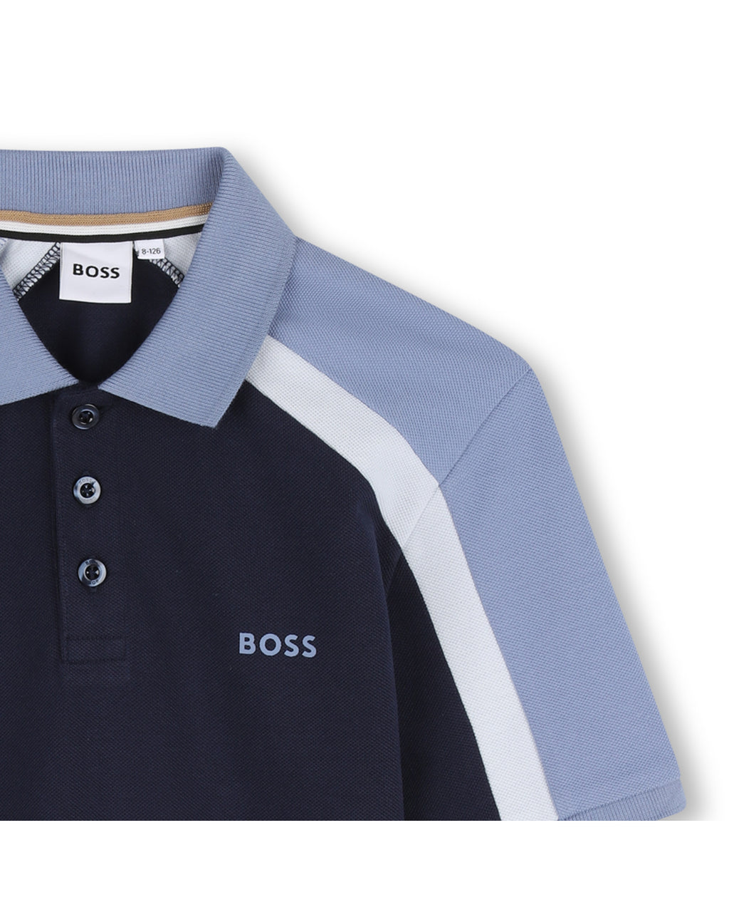 חולצת צווארון BOSS בלוק צבע ורוד לילדים BLUE / 4Y