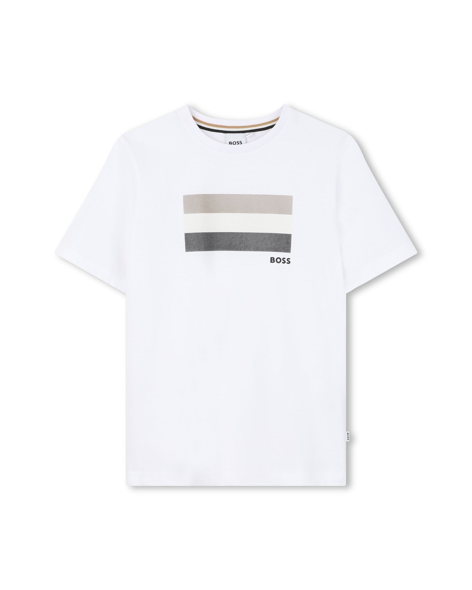 חולצת טישרט BOSS מיתוג חזה עדין לילדים BEIGE / 4Y