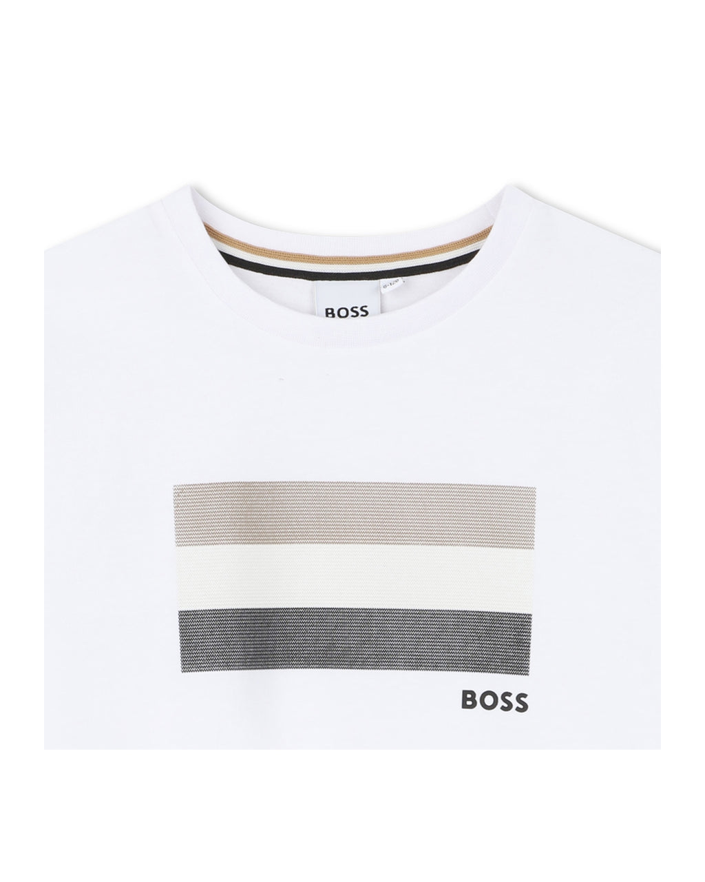 חולצת טישרט BOSS מיתוג חזה עדין לילדים BEIGE / 4Y