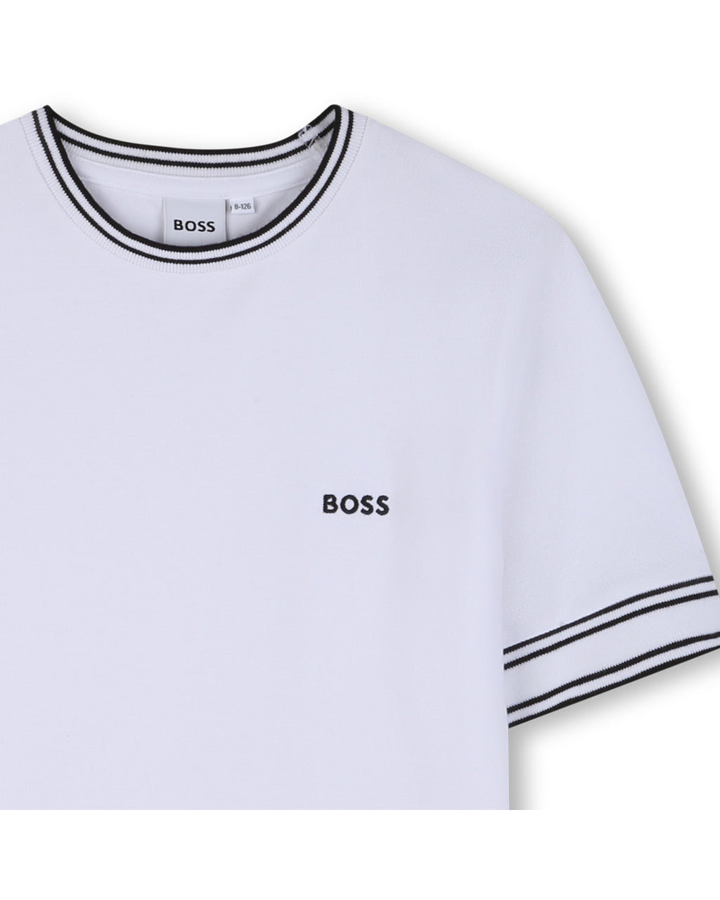 חולצת טישרט BOSS הדפס מסגרת מדורג לילדים BEIGE / 4Y