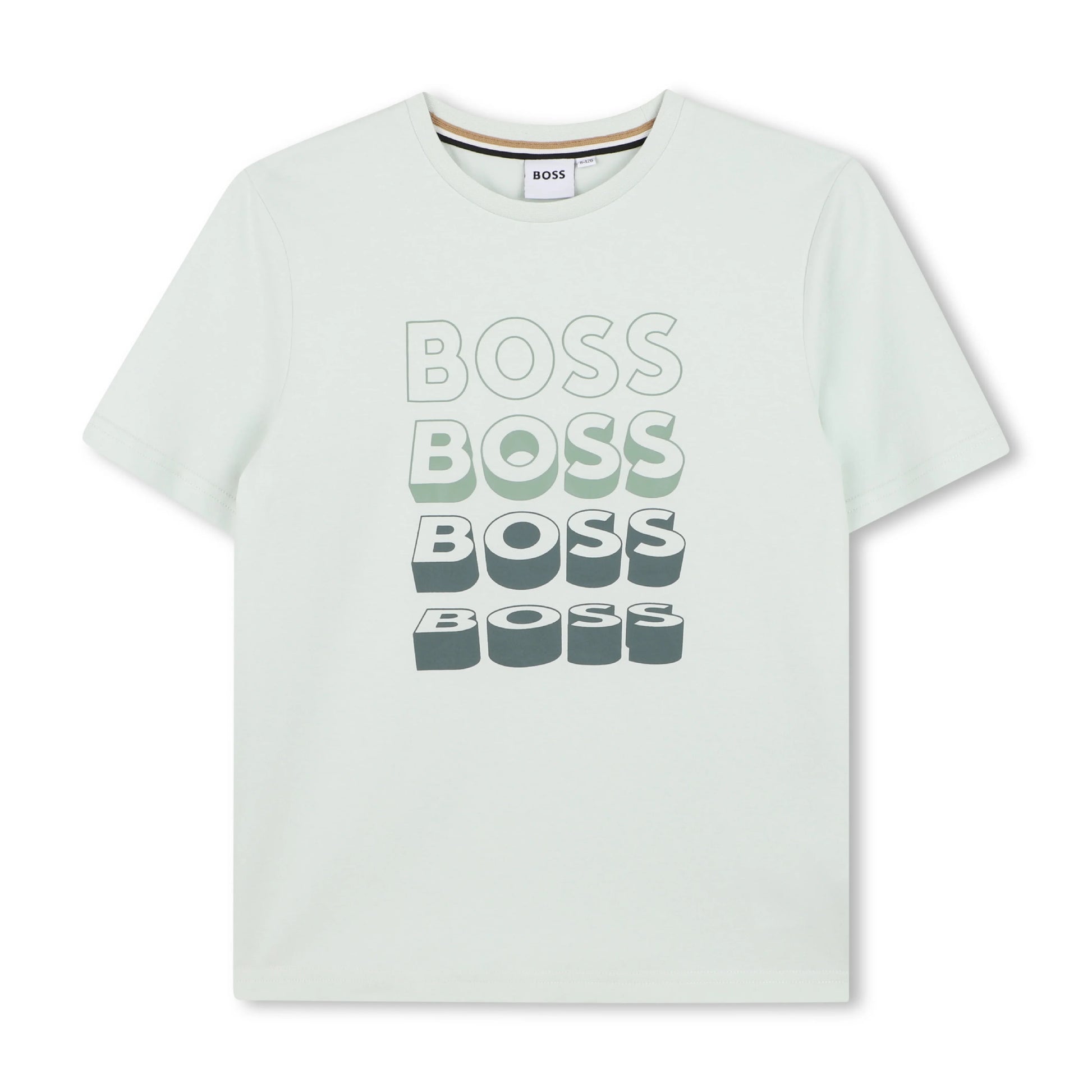 חולצת טישרט BOSS לוגו ענק בחזית לילדים Green / 4Y