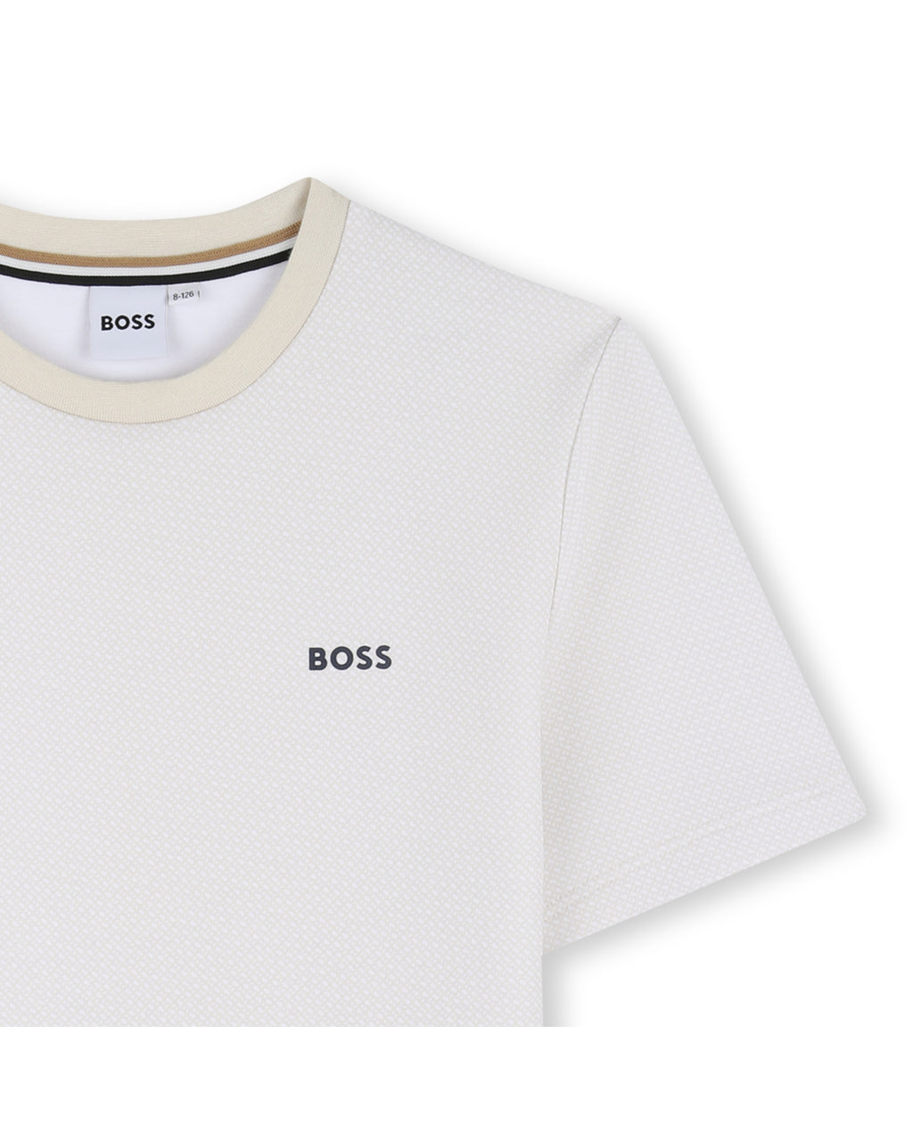 חולצת טישרט BOSS מראה חלק עם מיתוג עדין לילדים BLUE / 4Y