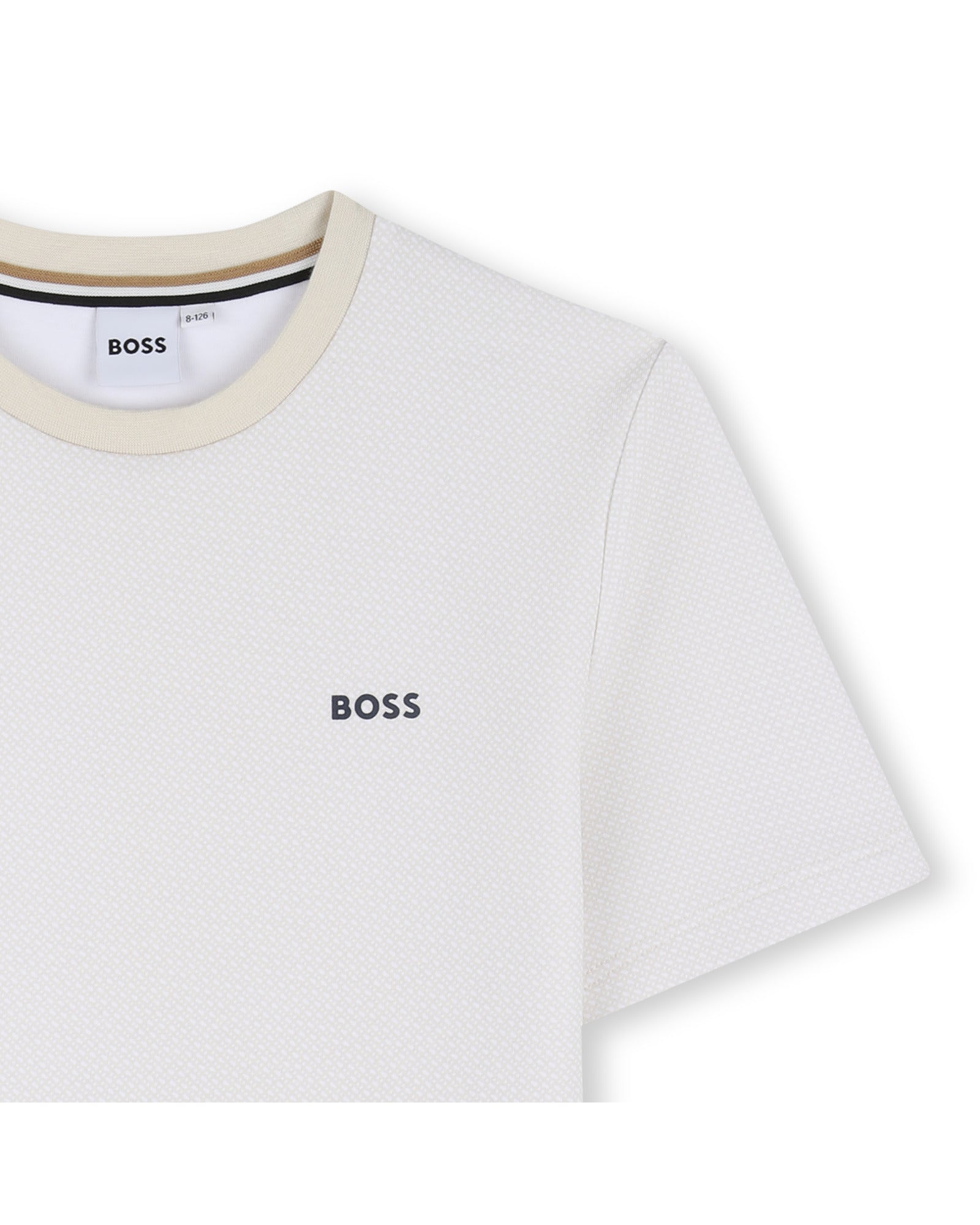 חולצת טישרט BOSS מראה חלק עם מיתוג עדין לילדים BLUE / 4Y