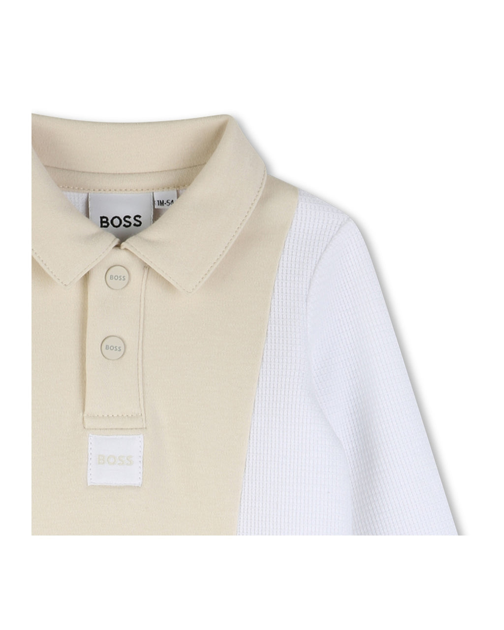 אוברול BOSS שילוב צבעים רך לתינוקות BEIGE / NB