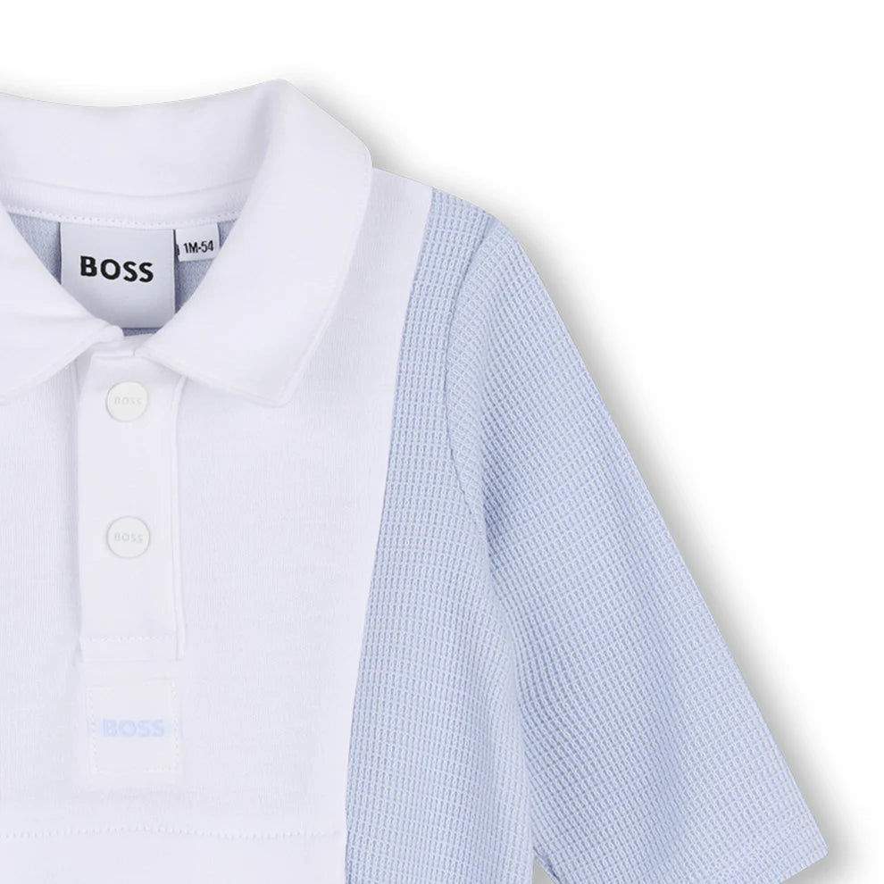 אוברול BOSS שילוב צבעים רך לתינוקות BLUE / NB