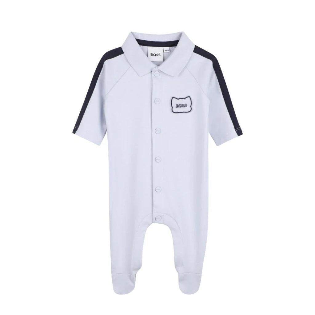 אוברול BOSS מיתוג חזה עדין לתינוקות BLUE / NB