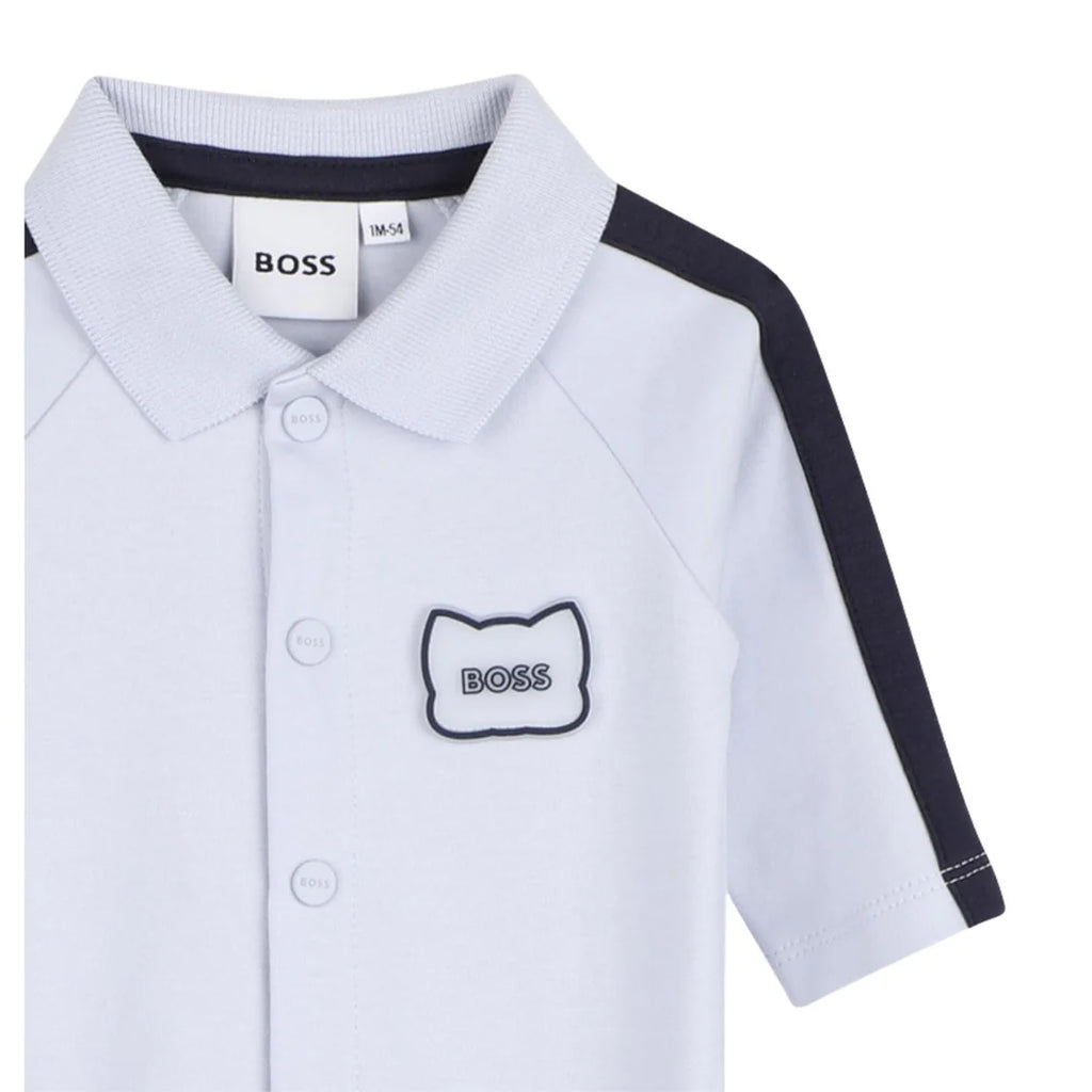 אוברול BOSS מיתוג חזה עדין לתינוקות BLUE / NB