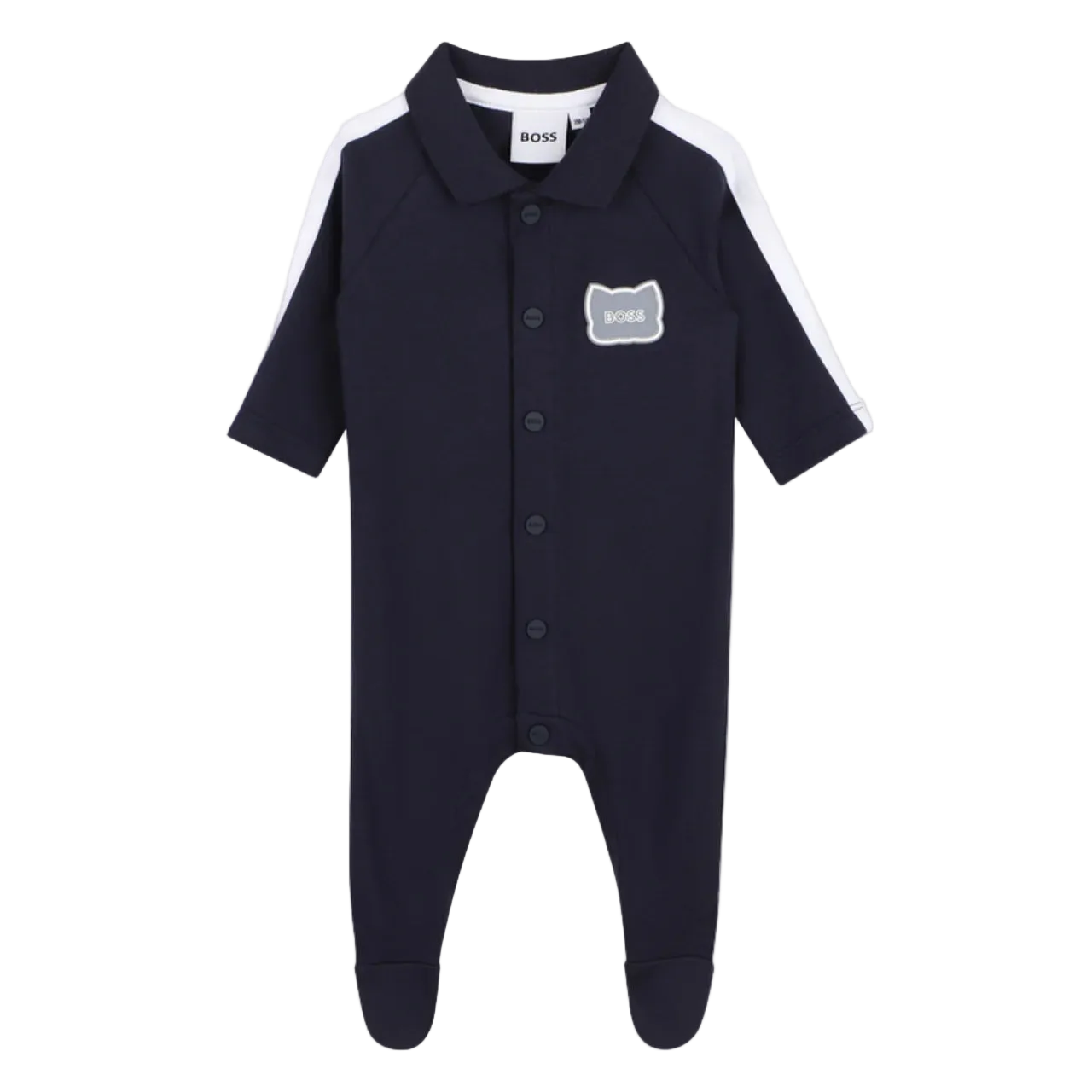 אוברול BOSS מיתוג חזה עדין לתינוקות BLUE / NB