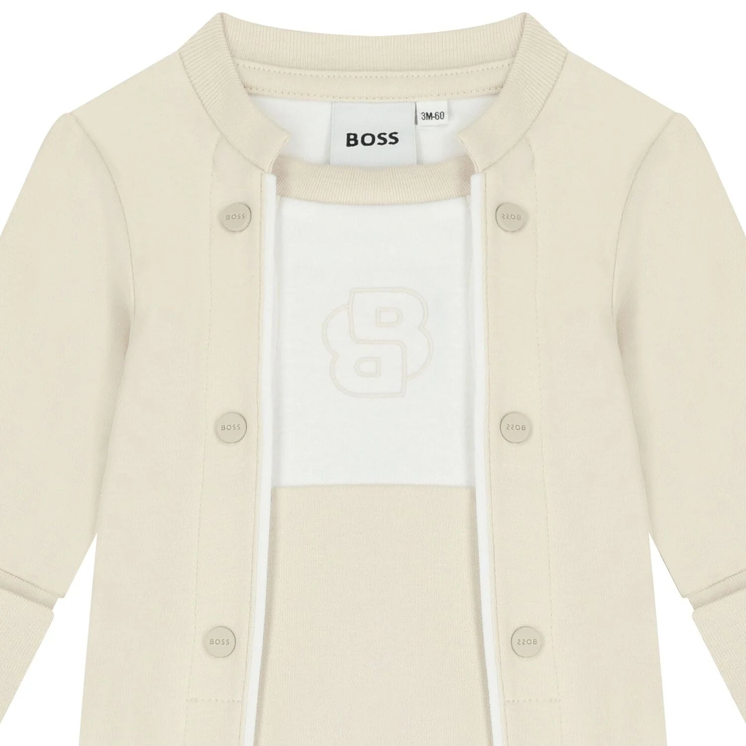 אוברול BOSS קונטרסט נקי לתינוקות BEIGE / NB