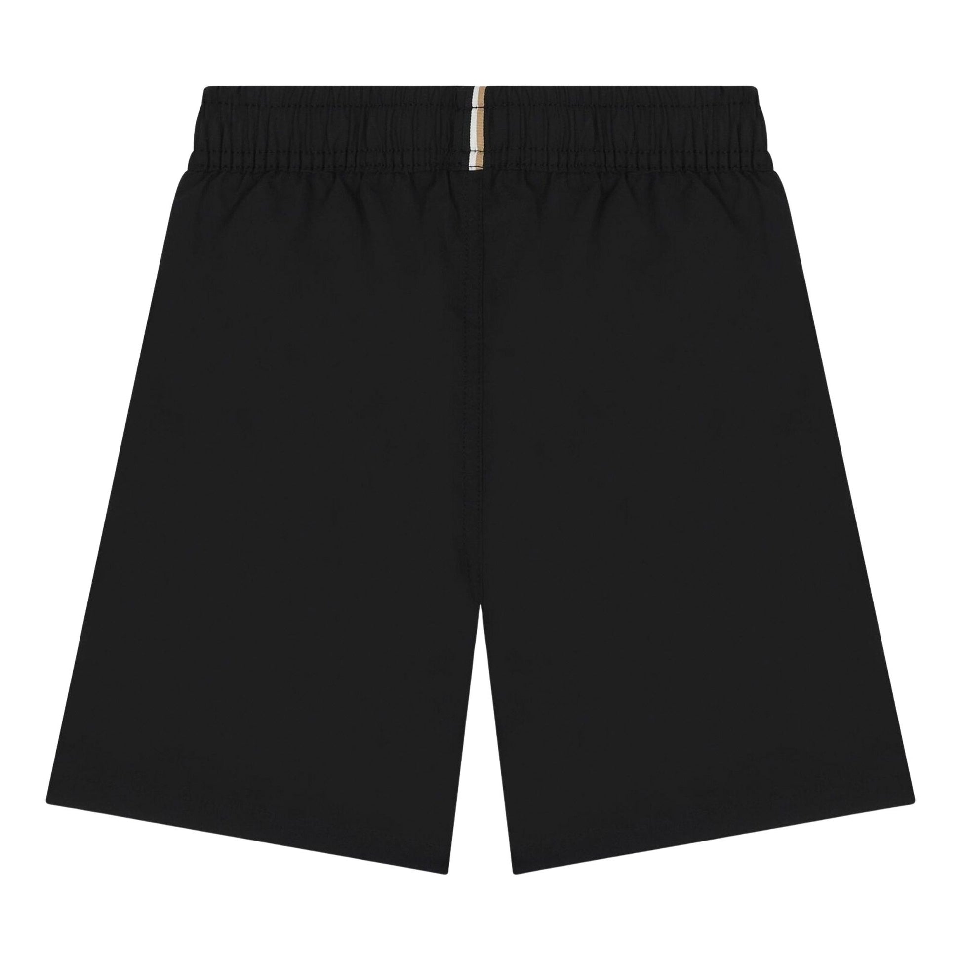מכנסי שורט BOSS פאנל קונטרסט ופס אדום לילדים BLACK / 4Y