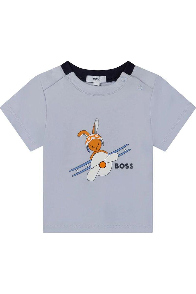 טישירט שרוול קצר HUGO BOSS COTTON SNAP ORGANIC לתינוקות