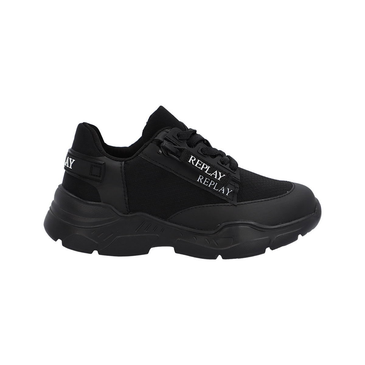 נעלי Replay לוגו בצד ומאחורה בצבע שחור לילדים