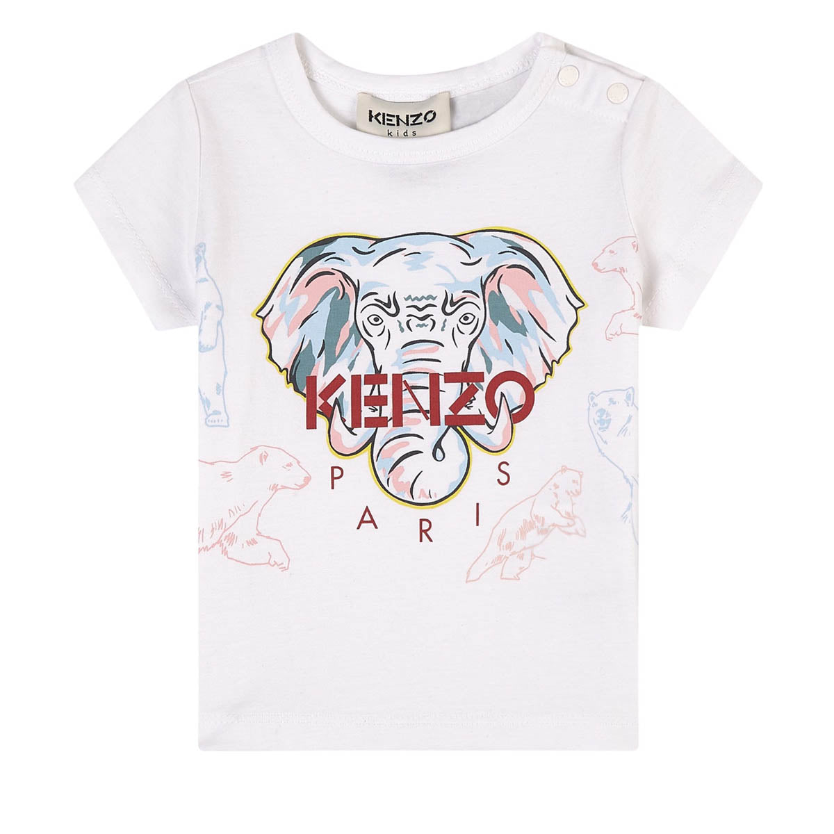 חולצת טי שרט KENZO הדפס פיל לתינוקות
