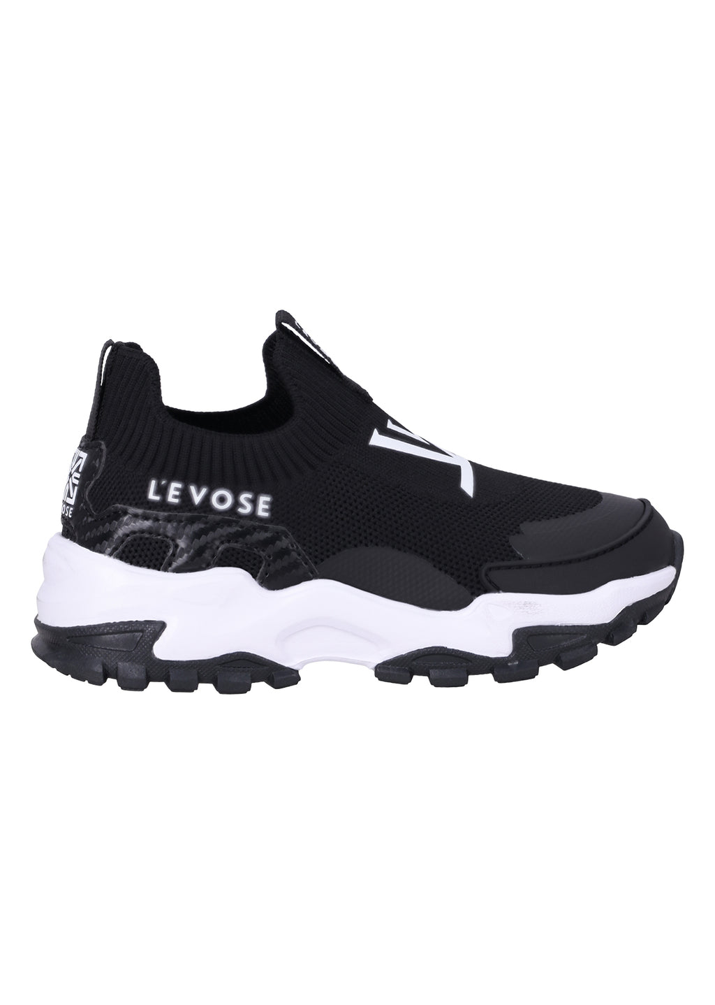 נעלי סניקרס LEVOSE בגפת סריג וסוליה עבה לילדים WHITE / 28