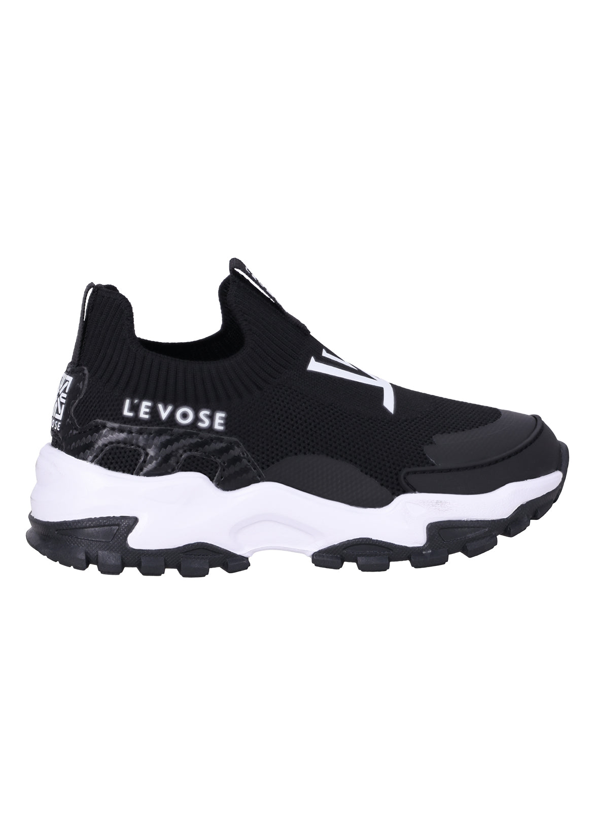 נעלי סניקרס LEVOSE בגפת סריג וסוליה עבה לילדים WHITE / 28