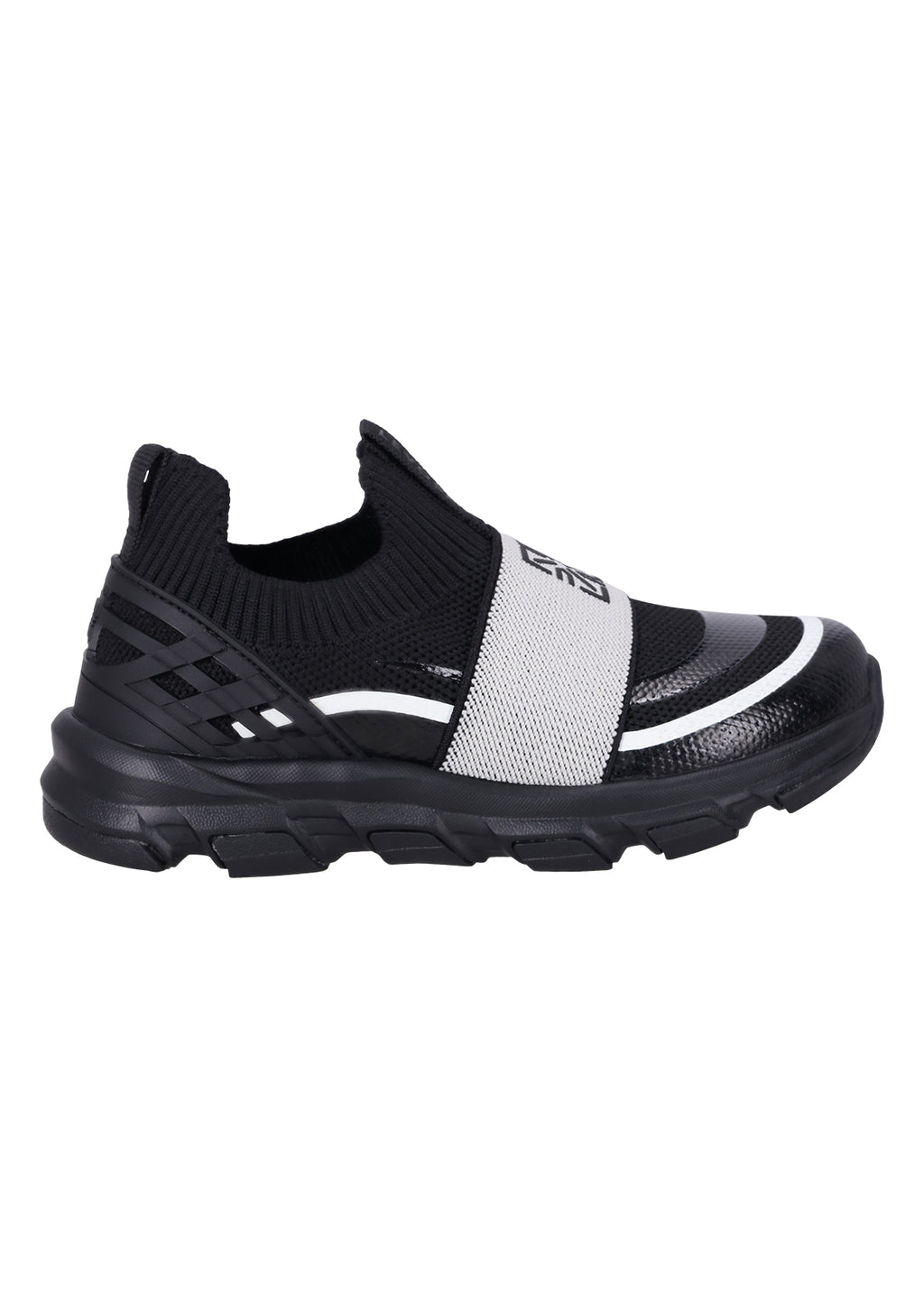 נעלי סניקרס LEVOSE בגפת סריג ורצועה רחבה לילדים BLACK / 28