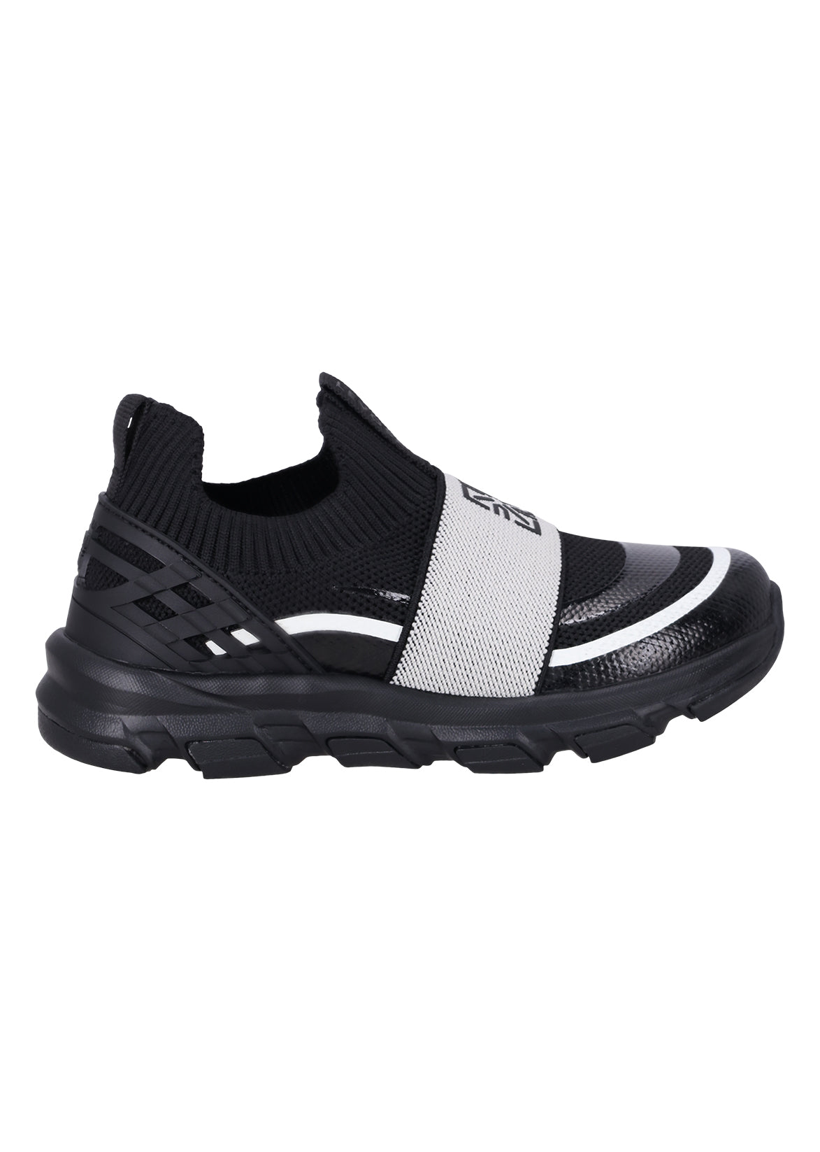 נעלי סניקרס LEVOSE בגפת סריג ורצועה רחבה לילדים BLACK / 28
