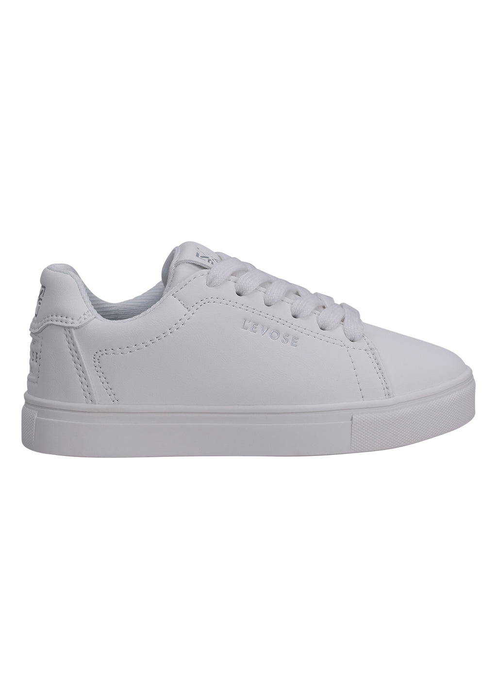 נעלי סניקרס LEVOSE עם שרוכים וסוליה לבנה לילדים WHITE / 28