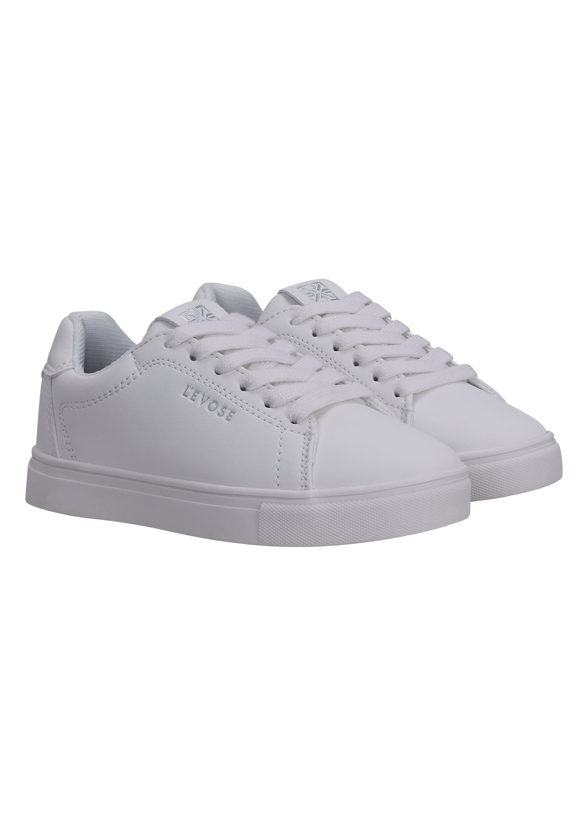 נעלי סניקרס LEVOSE עם שרוכים וסוליה לבנה לילדים WHITE / 28
