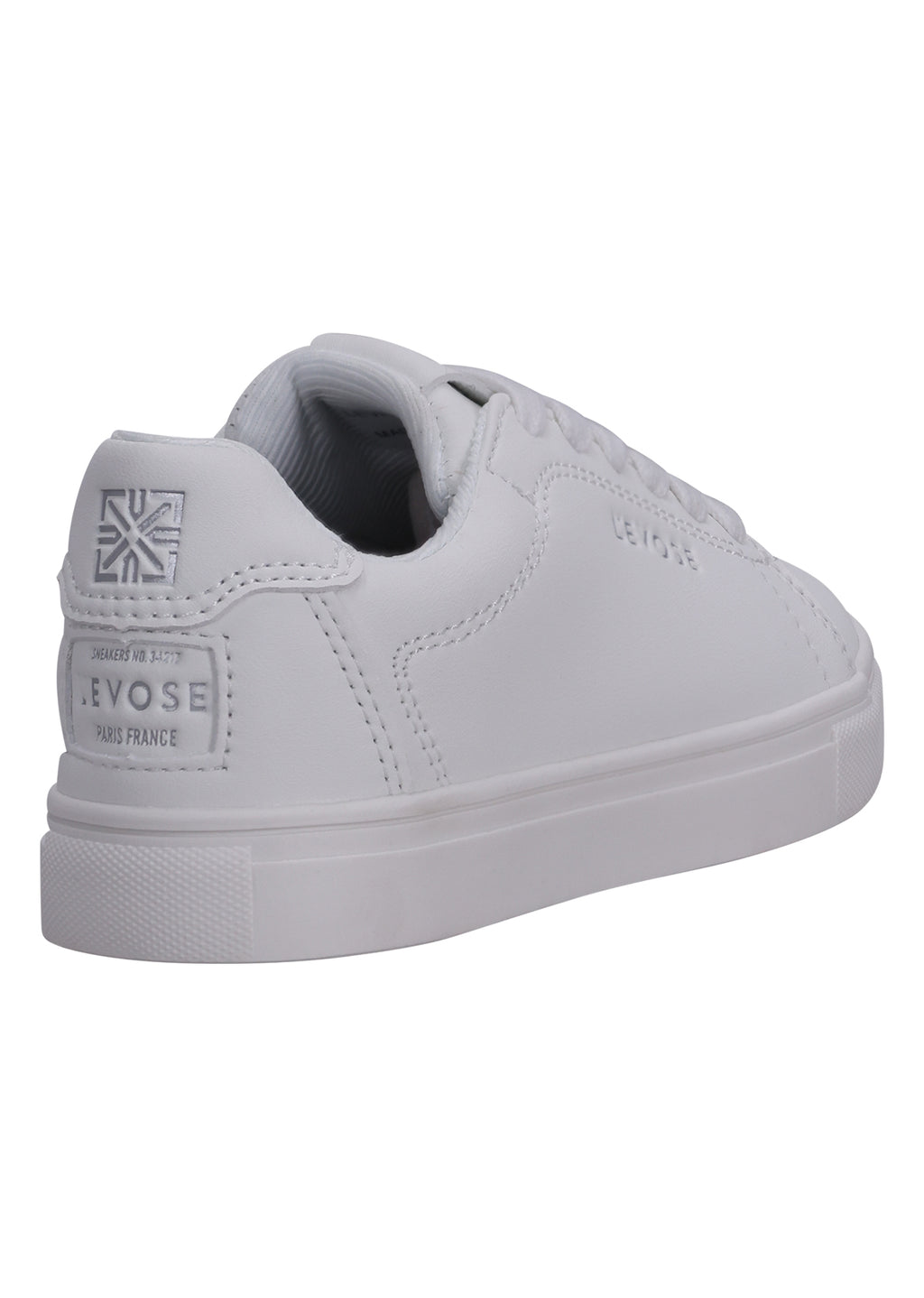 נעלי סניקרס LEVOSE עם שרוכים וסוליה לבנה לילדים WHITE / 28