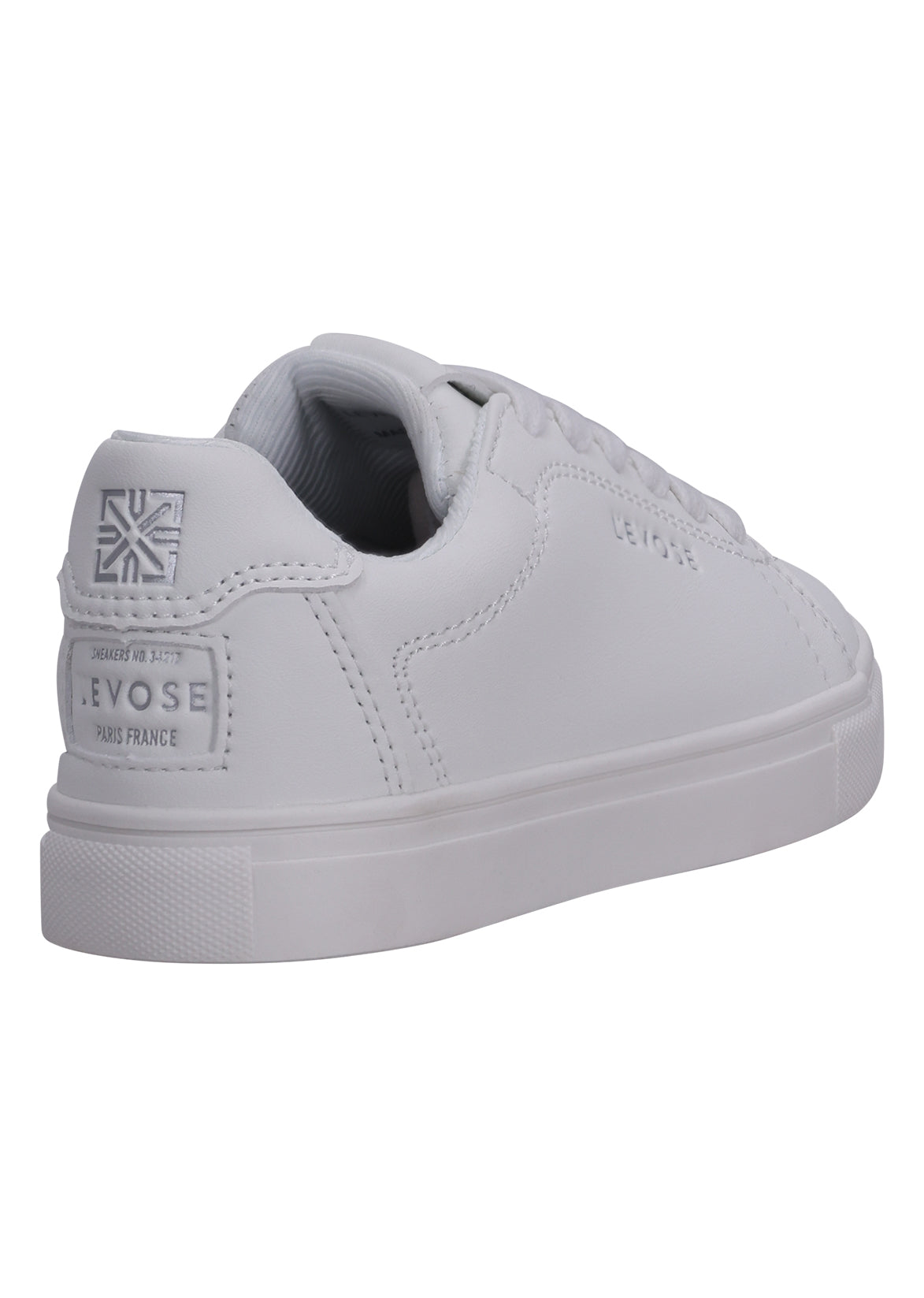 נעלי סניקרס LEVOSE עם שרוכים וסוליה לבנה לילדים WHITE / 28