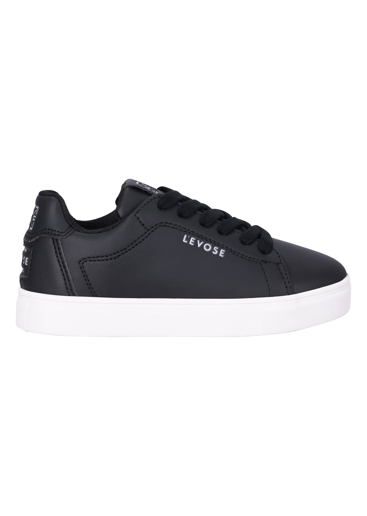 נעלי סניקרס LEVOSE עם שרוכים וסוליה לבנה לילדים BLACK / 28