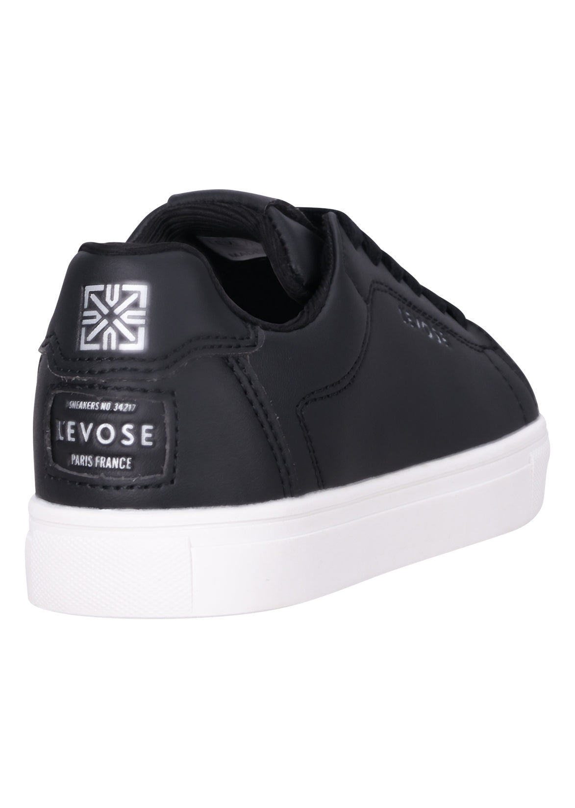 נעלי סניקרס LEVOSE עם שרוכים וסוליה לבנה לילדים BLACK / 28