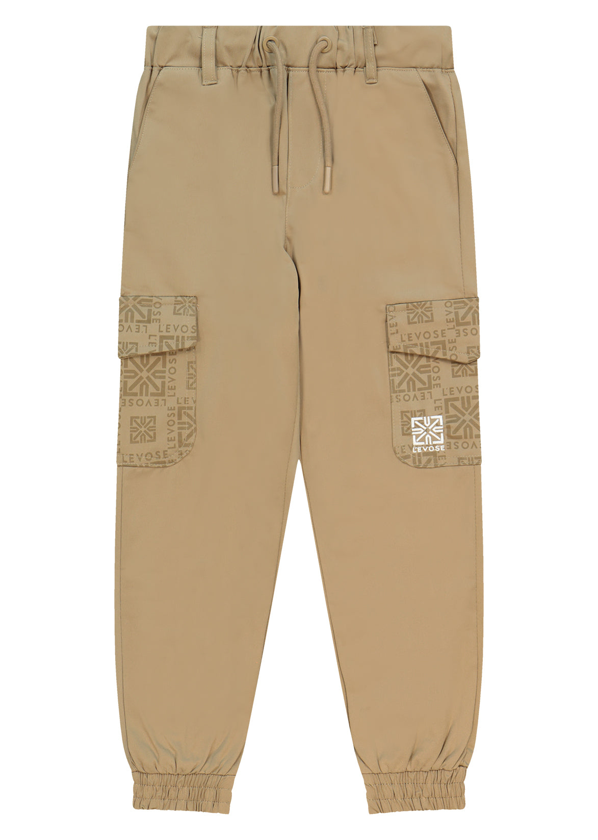 מכנסי דגמח LEVOSE פסי לוגו לילדים BEIGE / 2Y