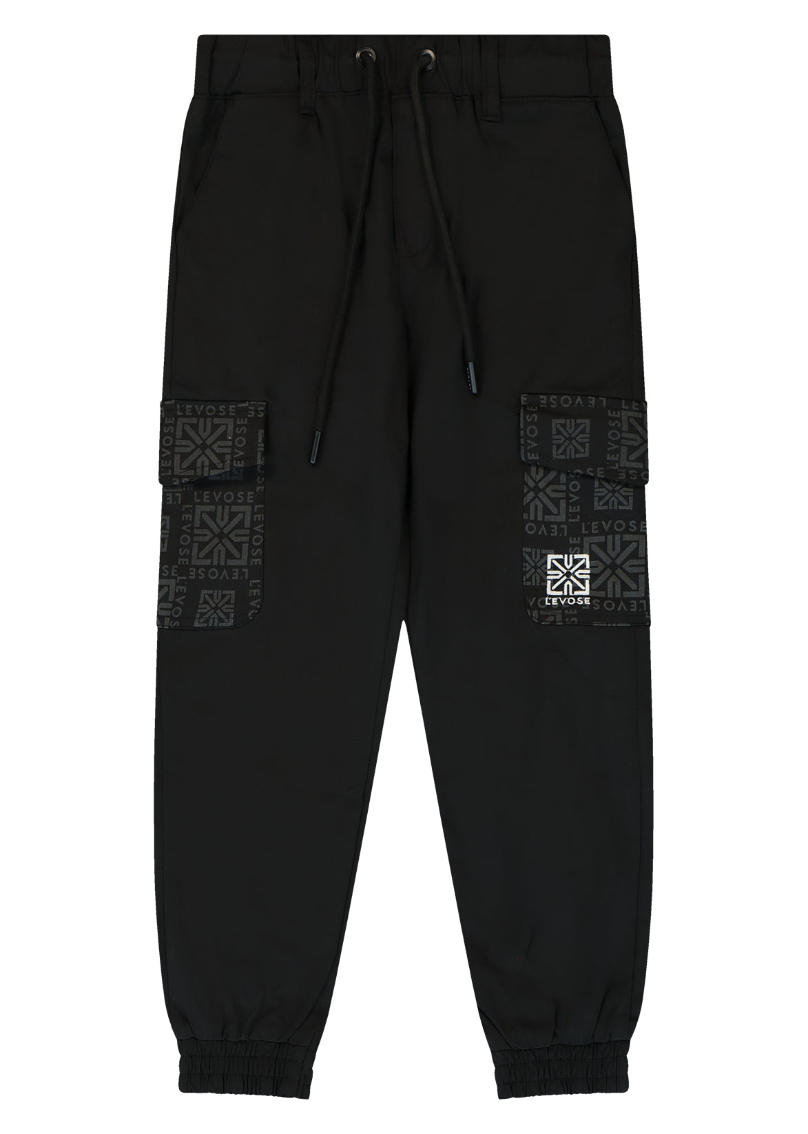 מכנסי דגמח LEVOSE פסי לוגו לילדים BLACK / 2Y