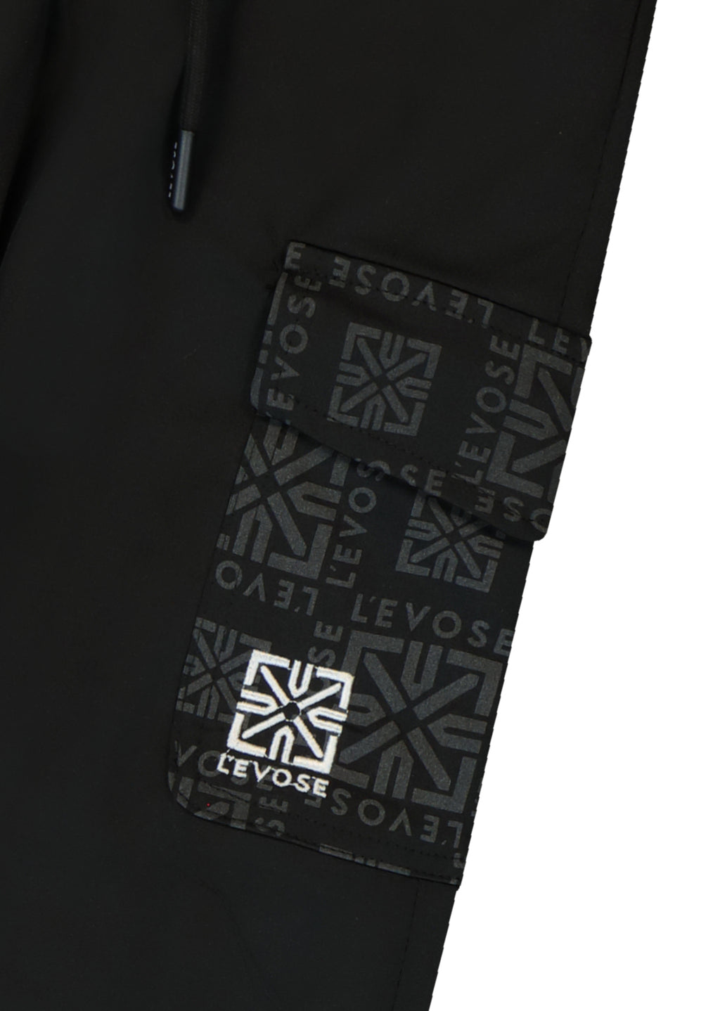 מכנסי דגמח LEVOSE פסי לוגו לילדים BLACK / 2Y