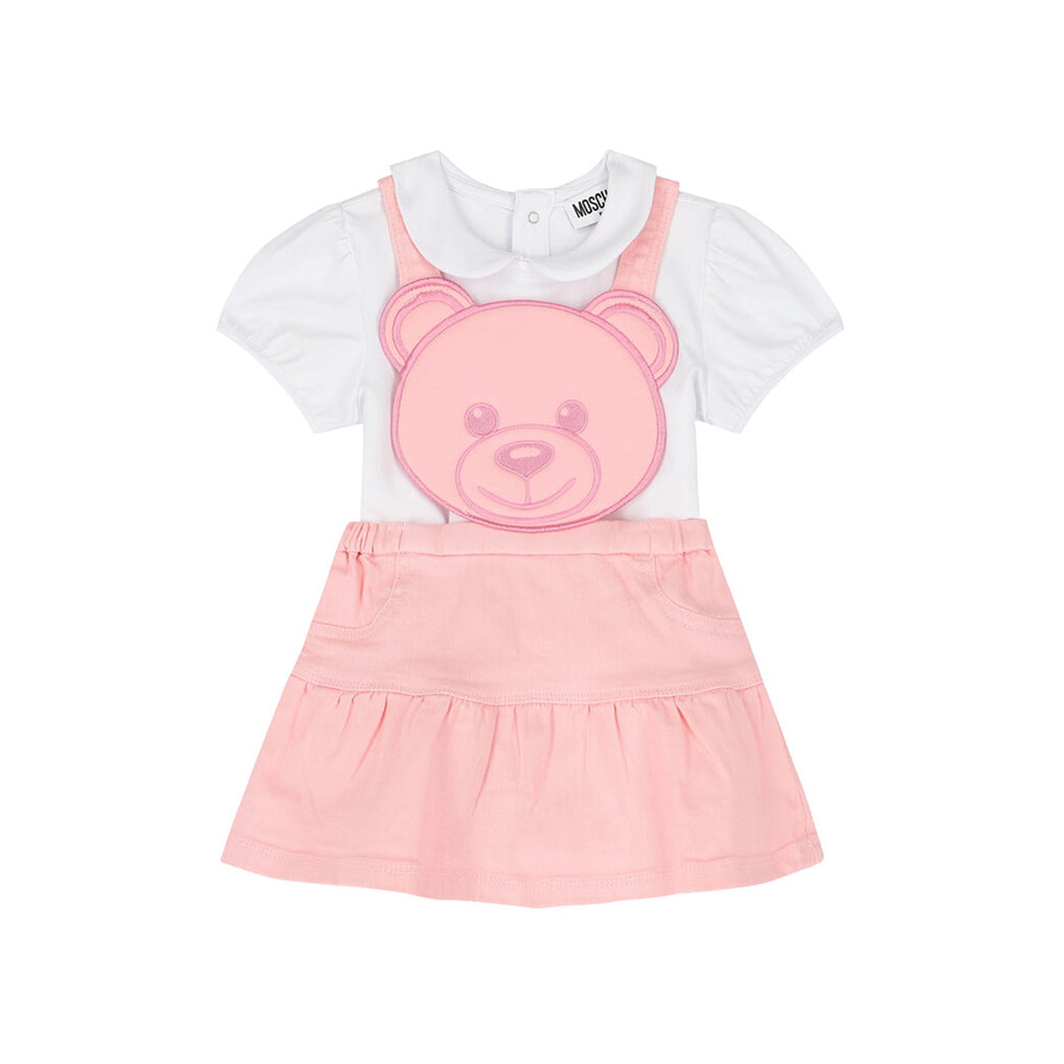 מארז סט אוברול+חולצה MOSCHINO דובי מחייך לתינוקות