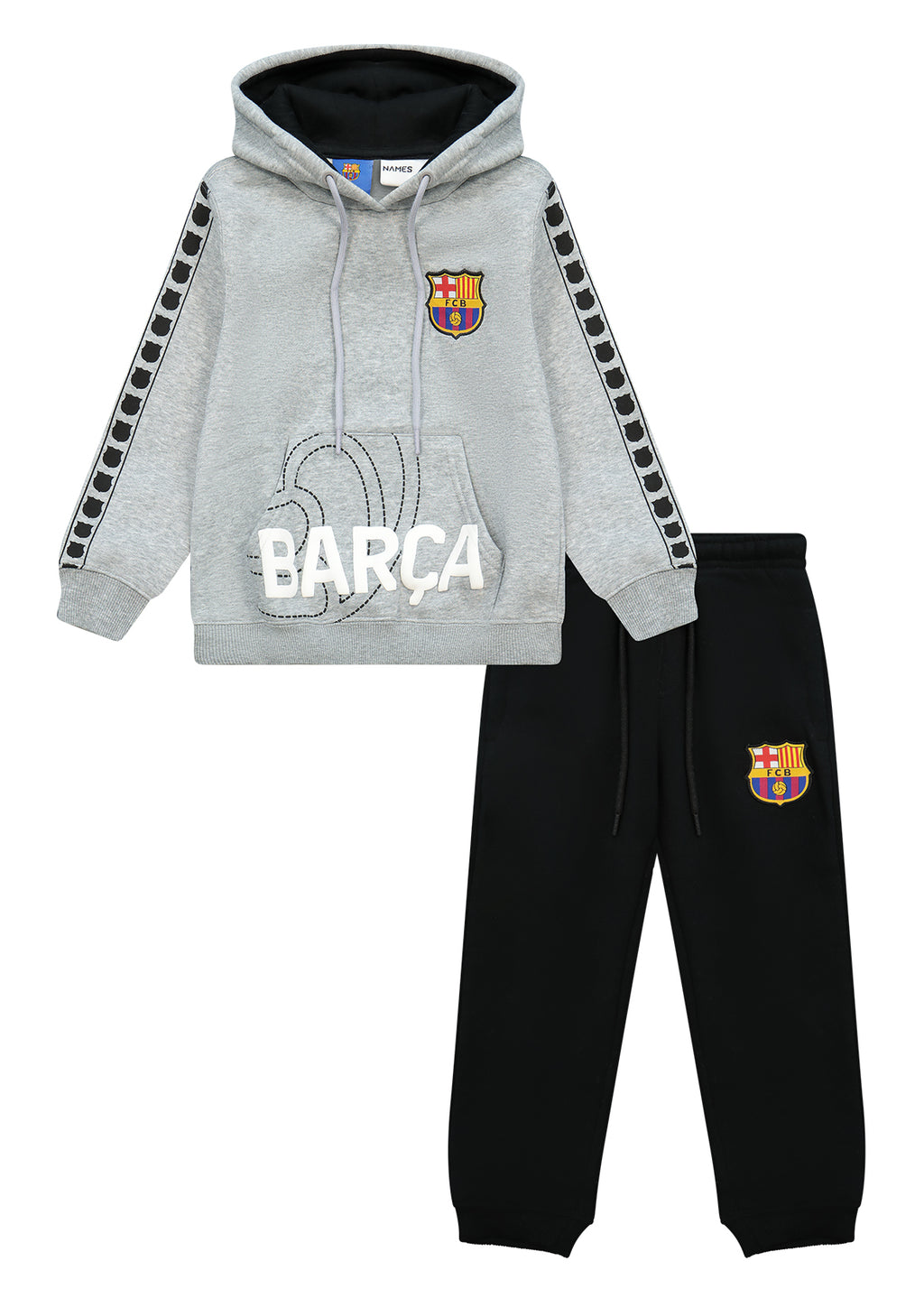 חליפת טרנינג BARCA NAMES קפוצ'ון לילדים Gray / 2Y