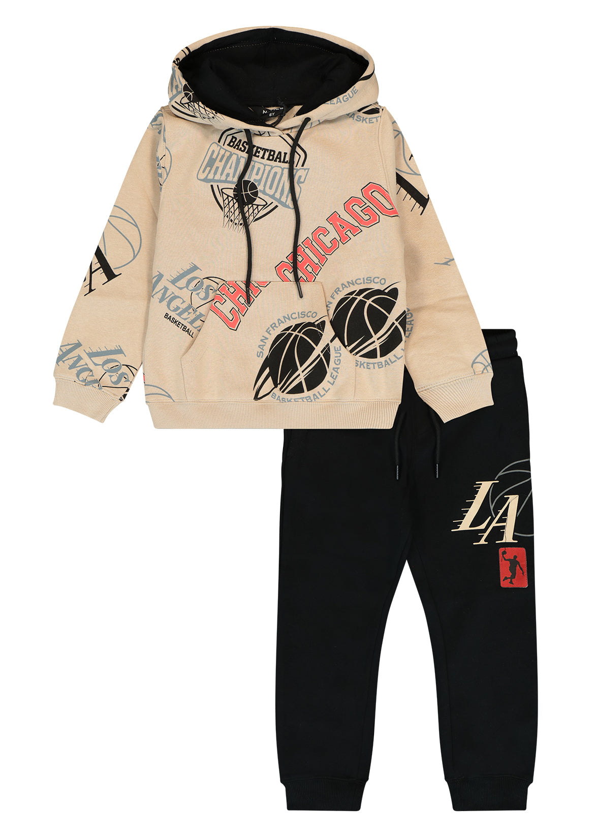 חליפת טרנינג CHAMPIONS NAMES לילדים BEIGE / 2Y