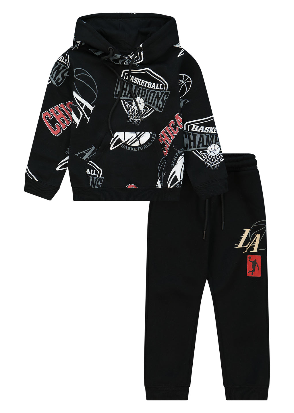 חליפת טרנינג CHAMPIONS NAMES לילדים BLACK / 2Y