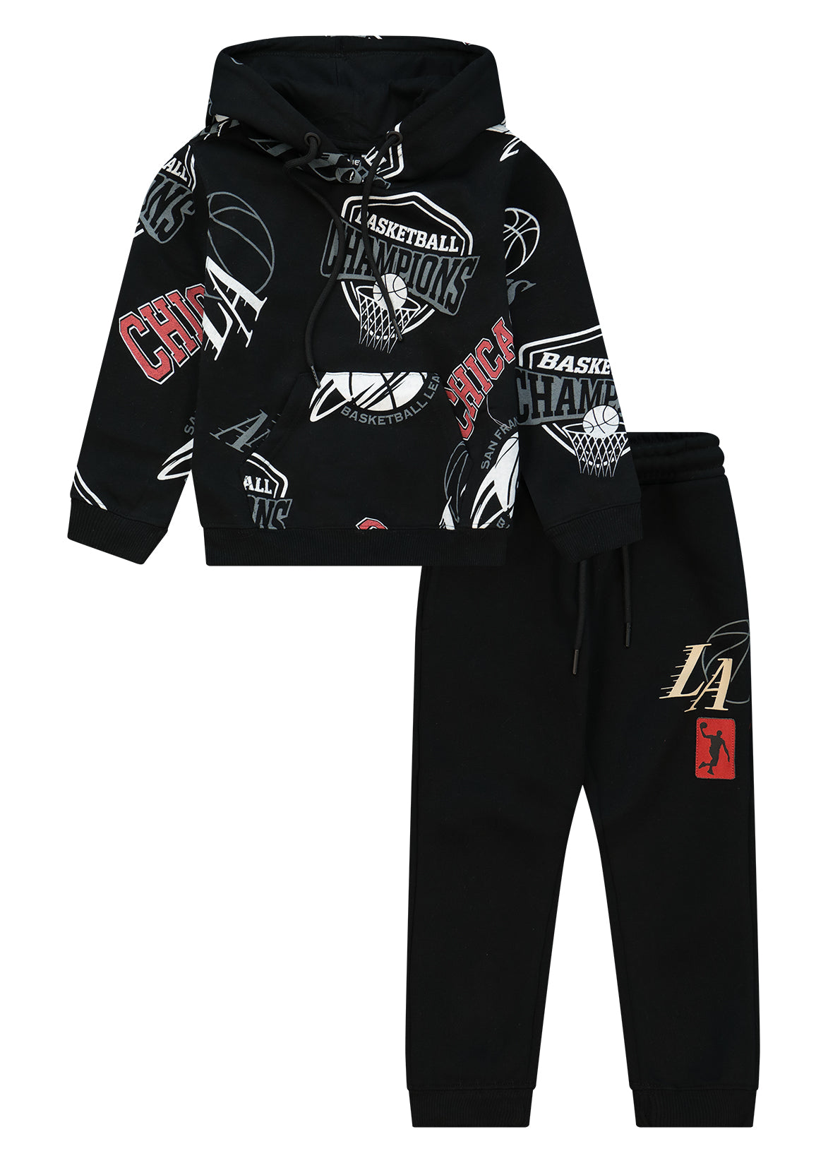 חליפת טרנינג CHAMPIONS NAMES לילדים BLACK / 2Y