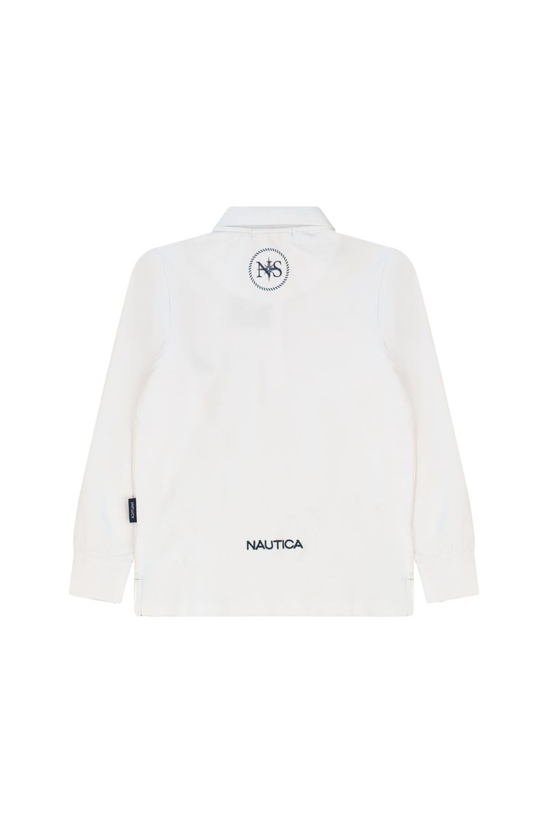 חולצת צווארון NAUTICA לוגו בצד לילדים WHITE / 2Y