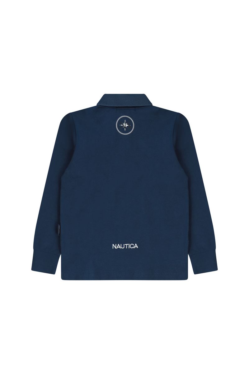 חולצת צווארון NAUTICA לוגו בצד לילדים BLUE / 2Y