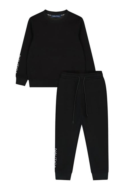 חליפת טרנינג NAUTUCA לוגו מותג בצד לילדים BLACK / 2Y