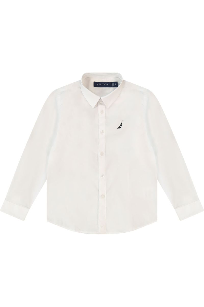 חולצה מכופתרת NAUTICA לוגו מותג בצד לילדים WHITE / 2Y